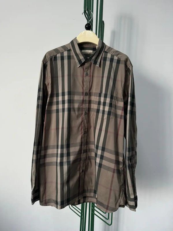 Burberry Burberry Brown Check Long Sleeve Shirt Size US XL / EU 56 / 4 - 1 Thumbnail
