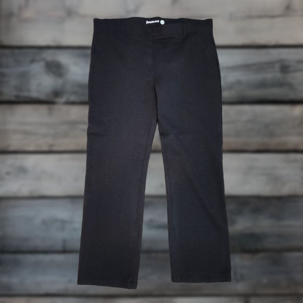 Vintage Betabrand Dark Gray Pull On Straight Leg Dress Pant Yoga Pants Women XXL Size 40" / US 18 - 1 Thumbnail