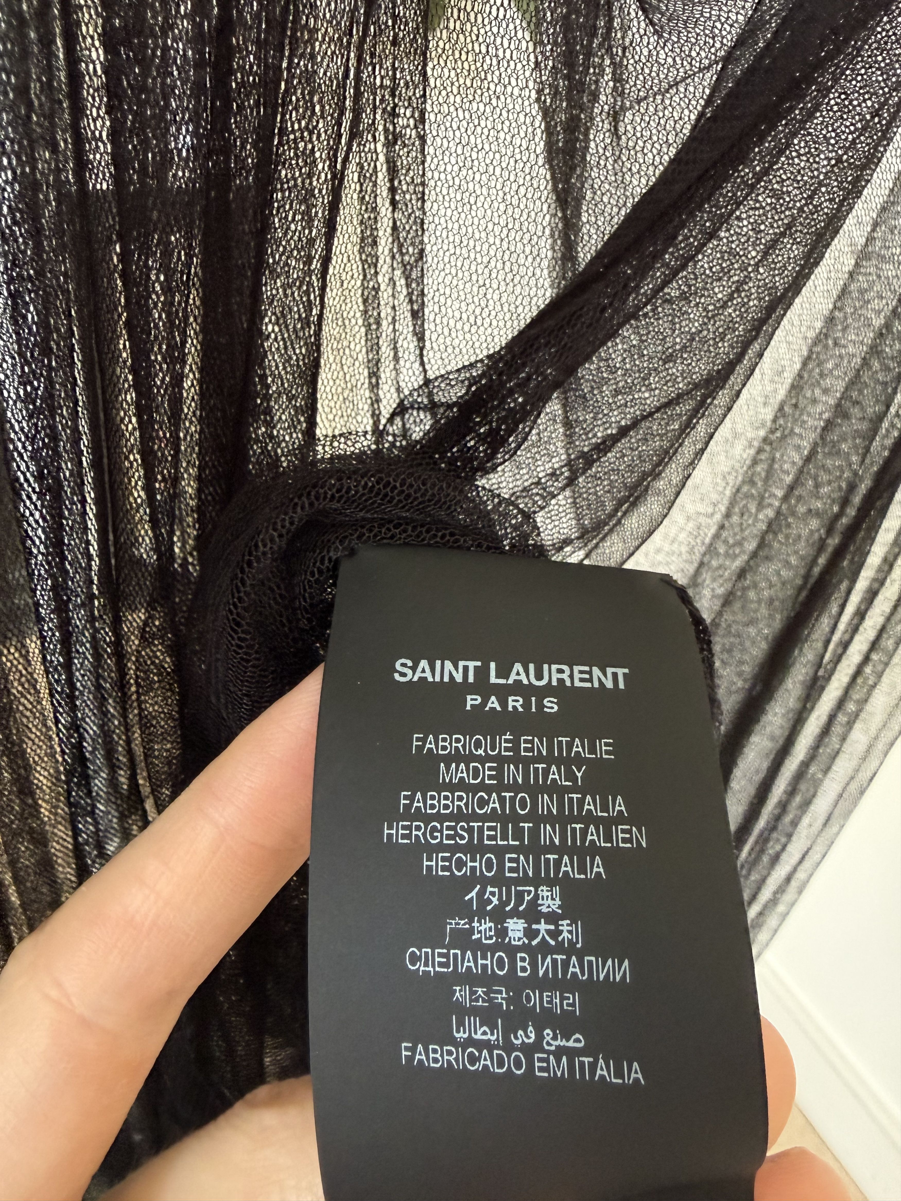 Saint Laurent Paris SS24 Saint Laurent Gathered Blouse in Silk Tulle Size US M / EU 48-50 / 2 - 7 Thumbnail