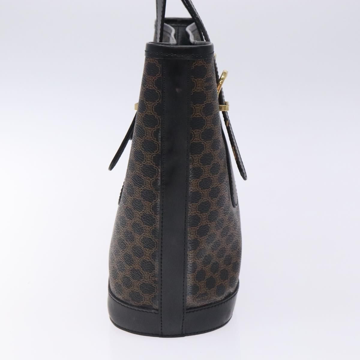 Celine CELINE Macadam Canvas Tote Bag Pvc Leather Black Gold Size ONE SIZE - 4 Thumbnail