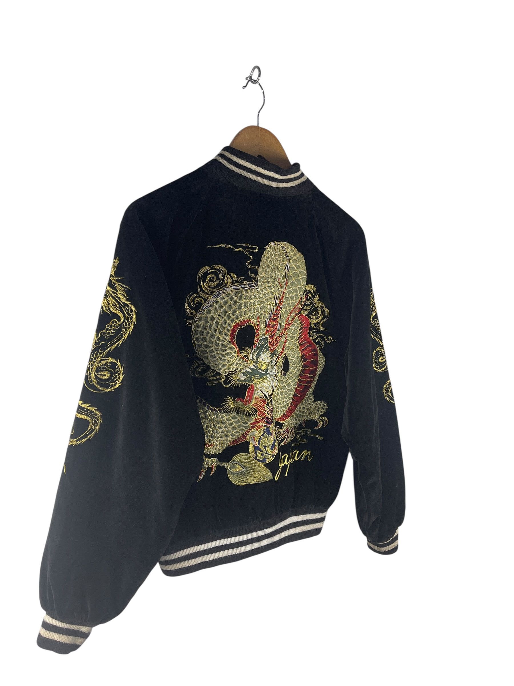 Japanese Brand Vintage Hoshihime Dragon Sukajan Jacket Black Velvet Feel Size US L / EU 52-54 / 3 - 8 Thumbnail