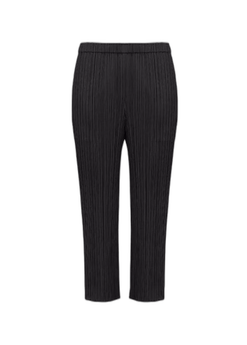 Issey Miyake Classic Black Cropped Straight Pants for Women Size 23" - 1 Thumbnail