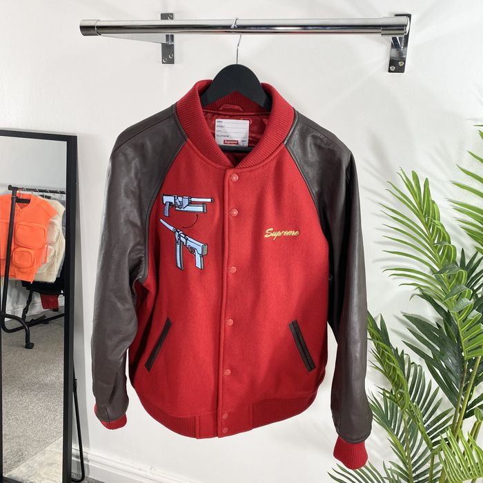 Supreme Supreme Aeon Flux Varsity Jacket In Red & Brown RRP £750