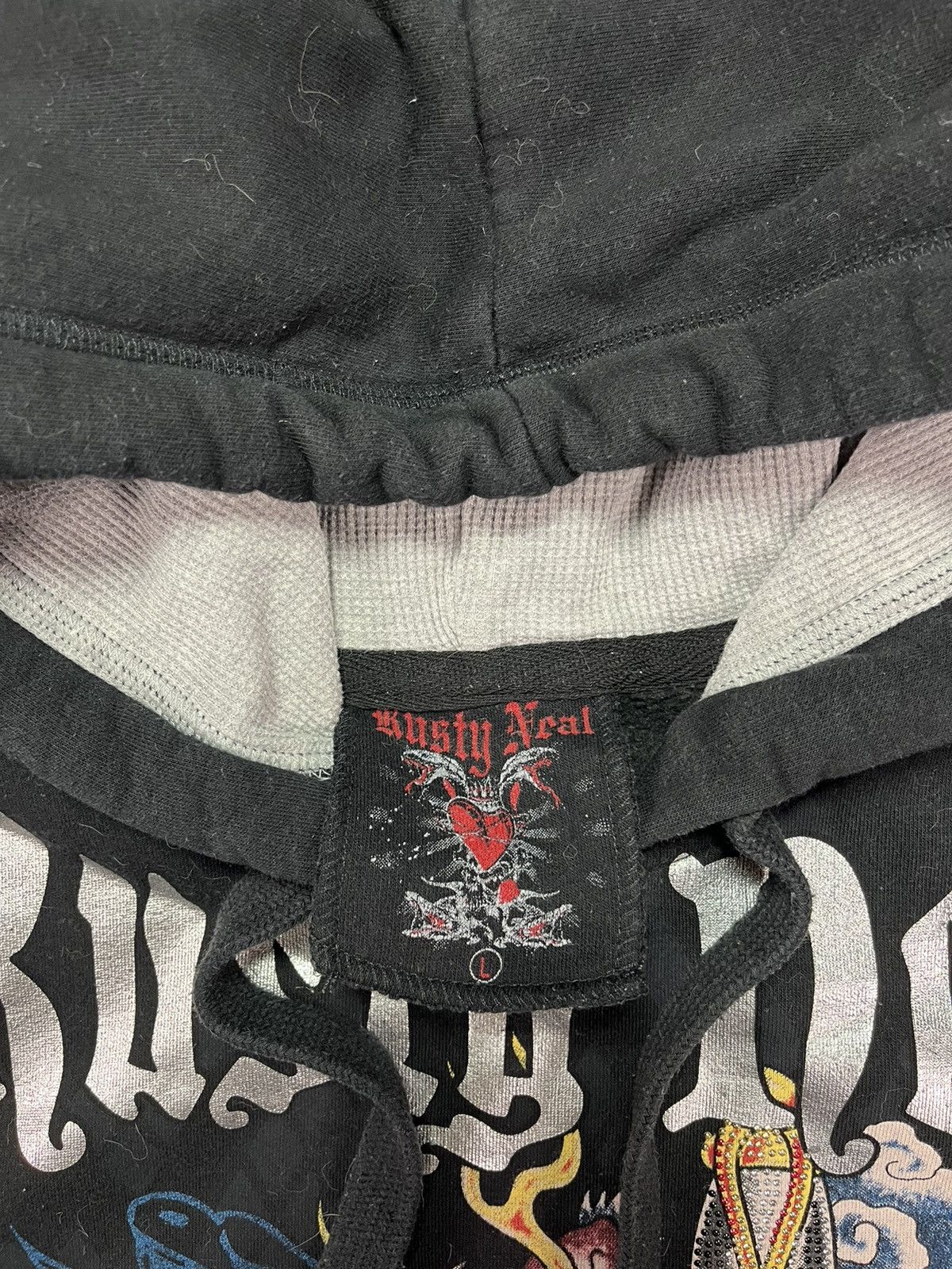 Japanese Brand 00s Rusty Neal Ed Hardy Style Printed Hoodie L Affliction Size US L / EU 52-54 / 3 - 7 Thumbnail