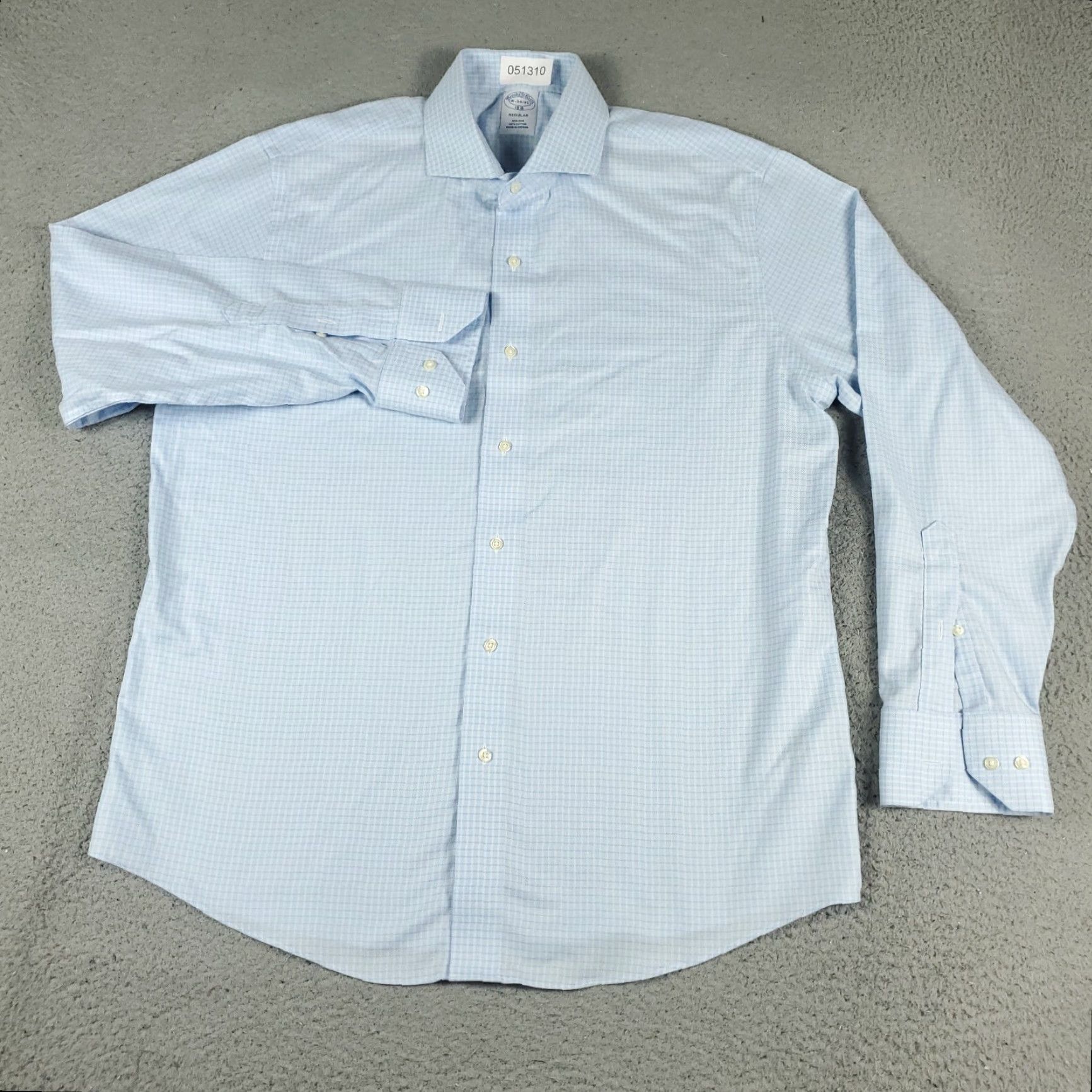 Brooks Brothers Brooks Brothers Dress Shirt Mens Size 16 Blue Check Long Sleeve Button Up Size 42R - 2 Thumbnail