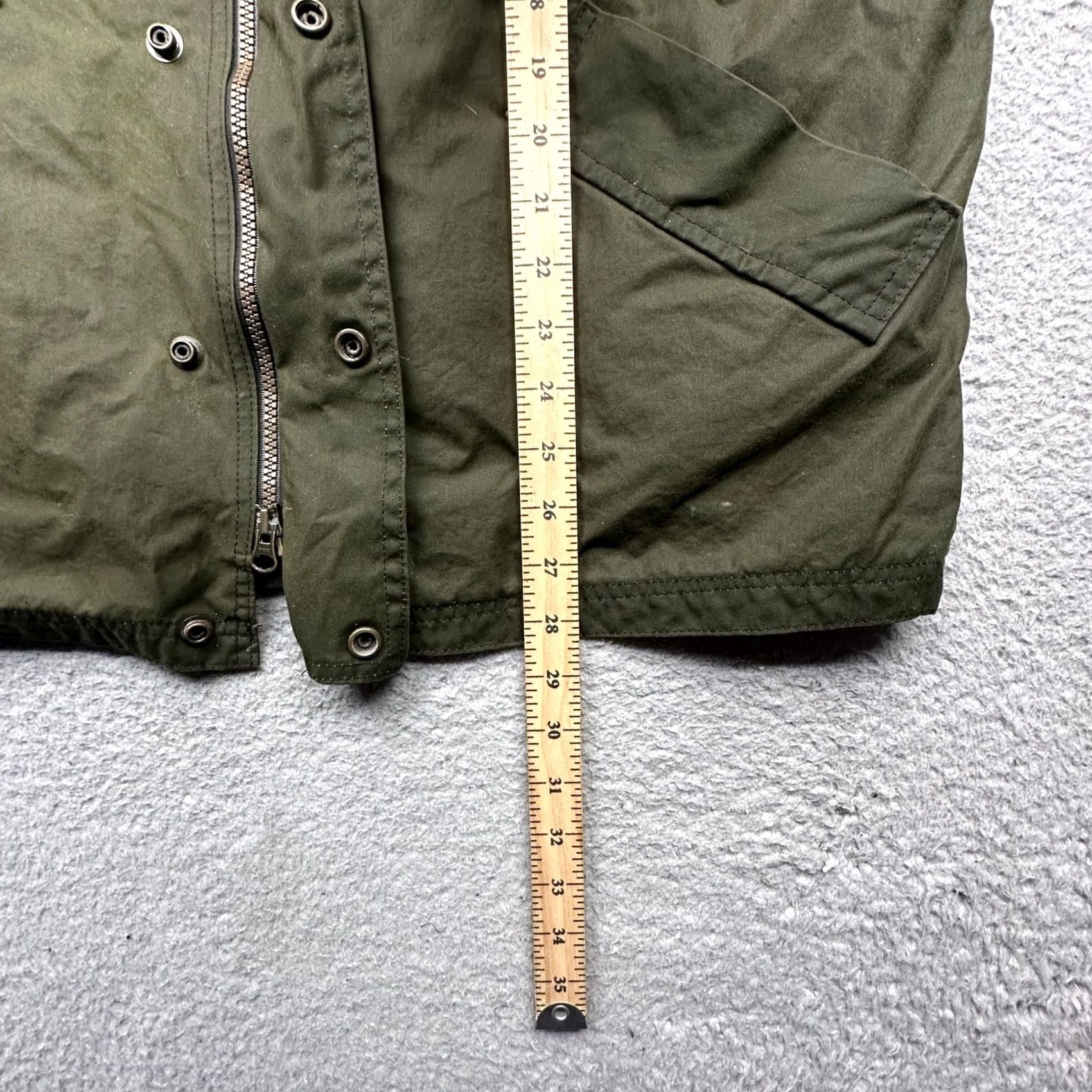 Vintage VINTAGE Rigor Waxed Cotton Jacket Mens Small Olive Green Hooded Full Zip Button Jacket Size US S / EU 44-46 / 1 - 4 Thumbnail