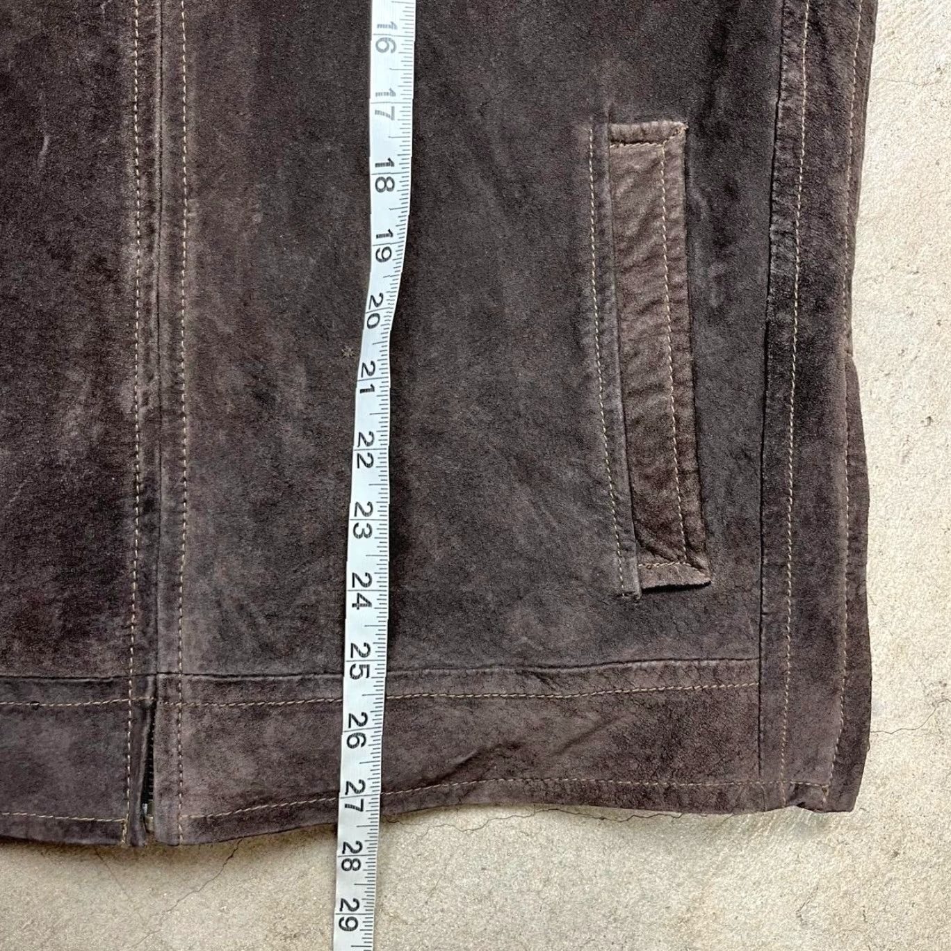 Roundtree & Yorke VINTAGE Roundtree & Yorke Cafe Racer Leather Jacket Brown XL Men Bomber Style Suede Distressed Retro Y2K Brown Size US XL / EU 56 / 4 - 4 Thumbnail