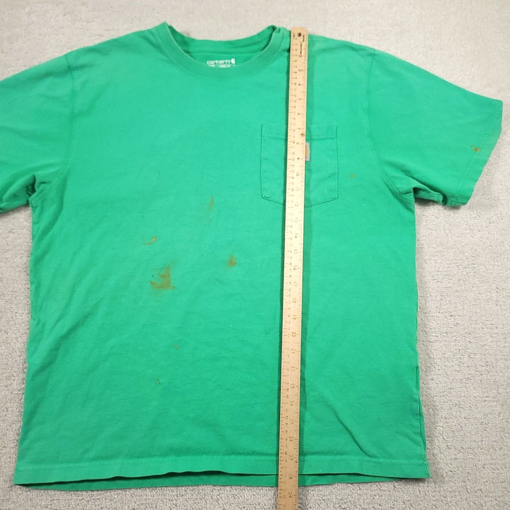 Carhartt Carhartt Shirt Mens Large Green Pocket Paint Distressed Short Sleeve Tee Size US L / EU 52-54 / 3 - 5 Thumbnail