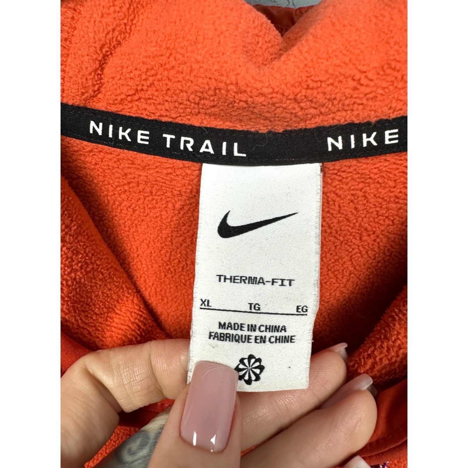 Nike Nike Trail Hoodie Mens Fleece XL Orange Nike Trail Hoodie Mens XL Orange Fleece Hooded Pullover Size US XL / EU 56 / 4 - 4 Thumbnail
