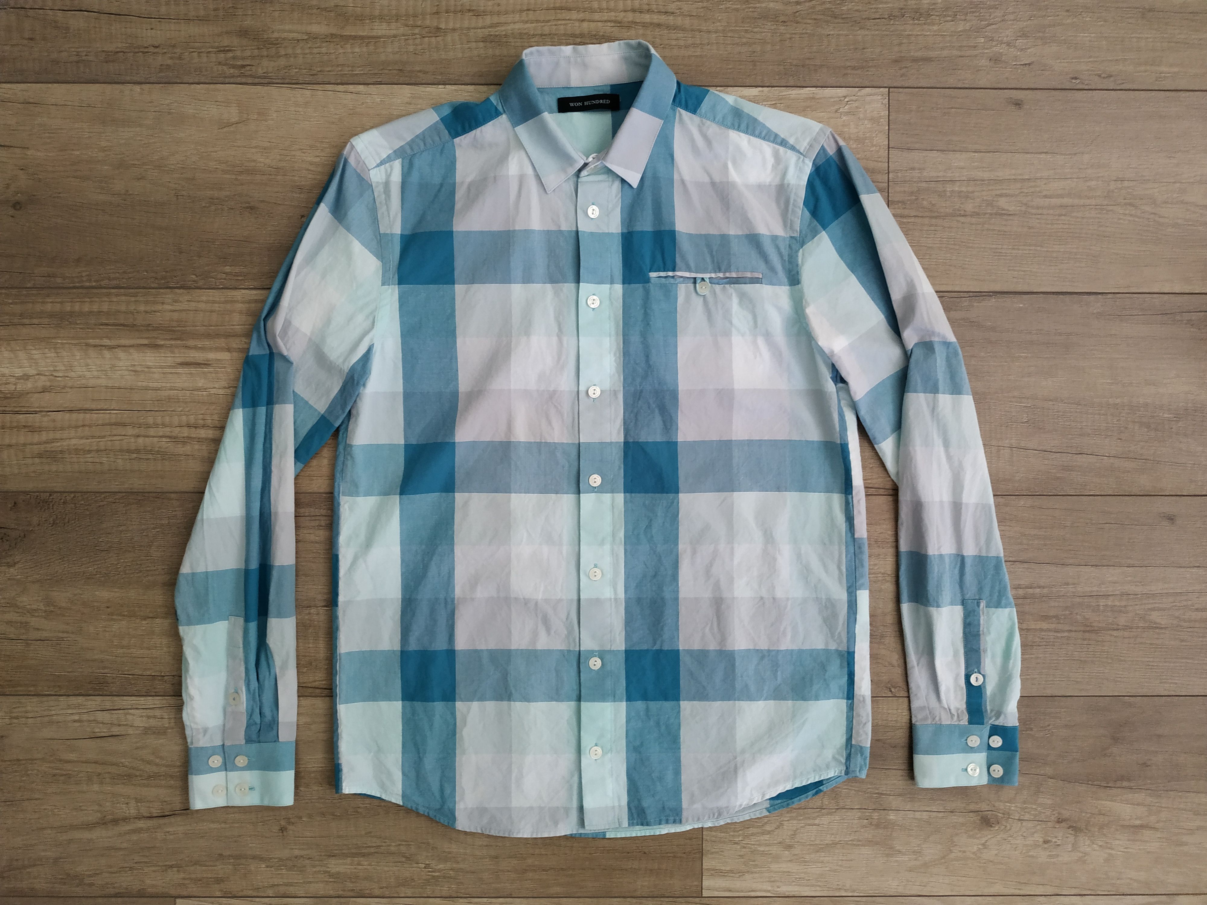 Won Hundred Won Hundred Men's Checkered Button Up Shirt, s. SMALL Size US S / EU 44-46 / 1 - 5 Thumbnail