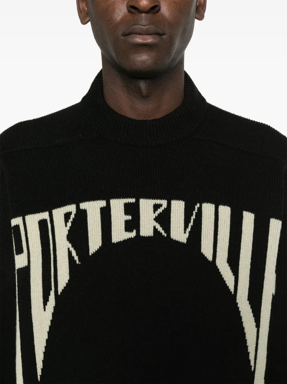 Rick Owens o1y0126 Crewneck Sweater in Black/White Size XS / US 0-2 / IT 36-38 - 2 Thumbnail
