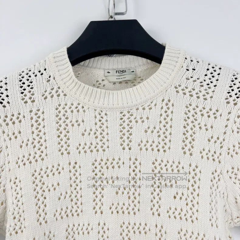 Fendi Fendi Double F full-print logo hollowed-out knitted short- Size XXS / US 00 / IT 34 - 4 Thumbnail
