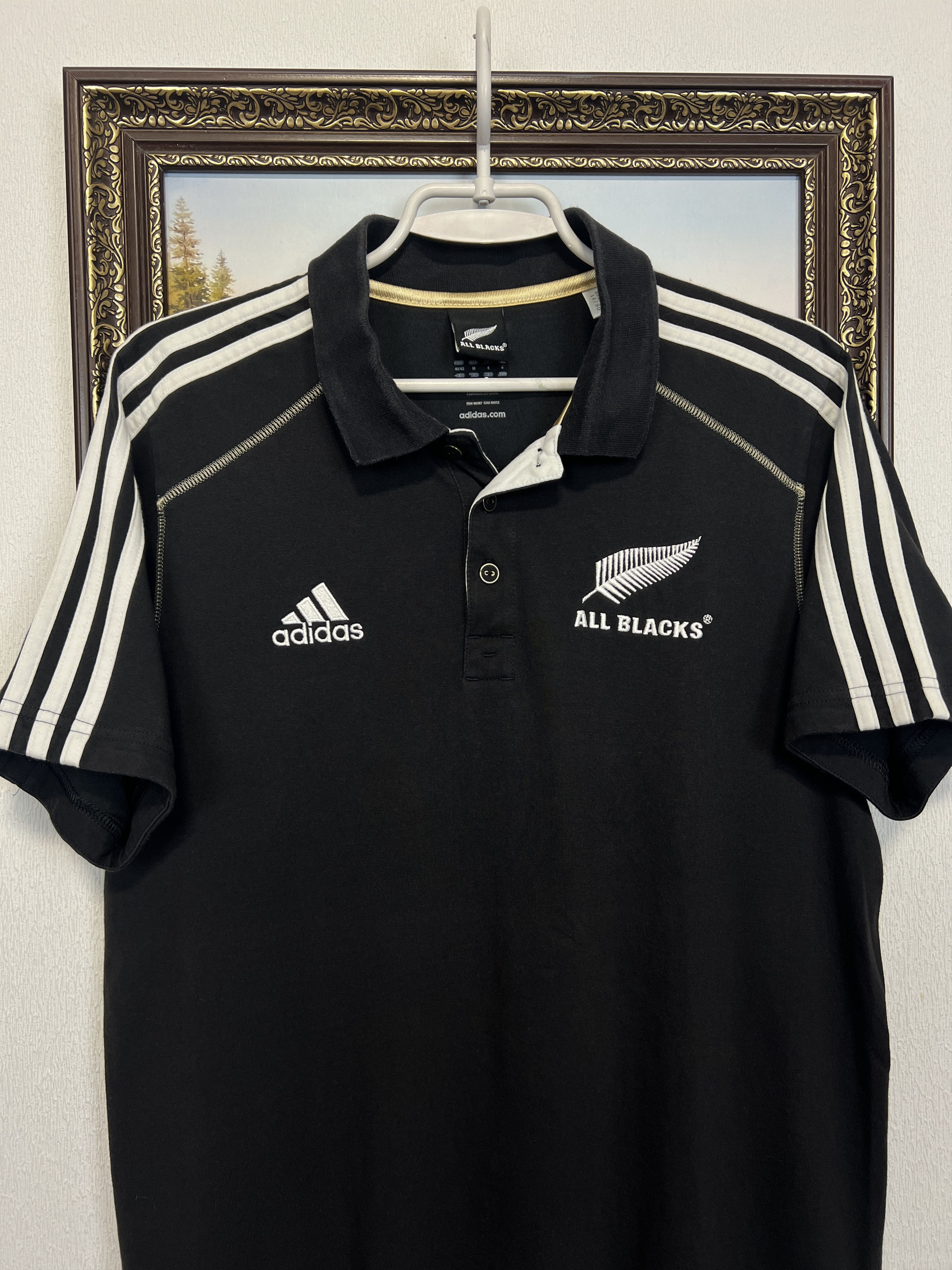 Adidas Vintage All Blacks New Zealand Rugby Union Jersey Polo Shirt Size US M / EU 48-50 / 2 - 2 Thumbnail
