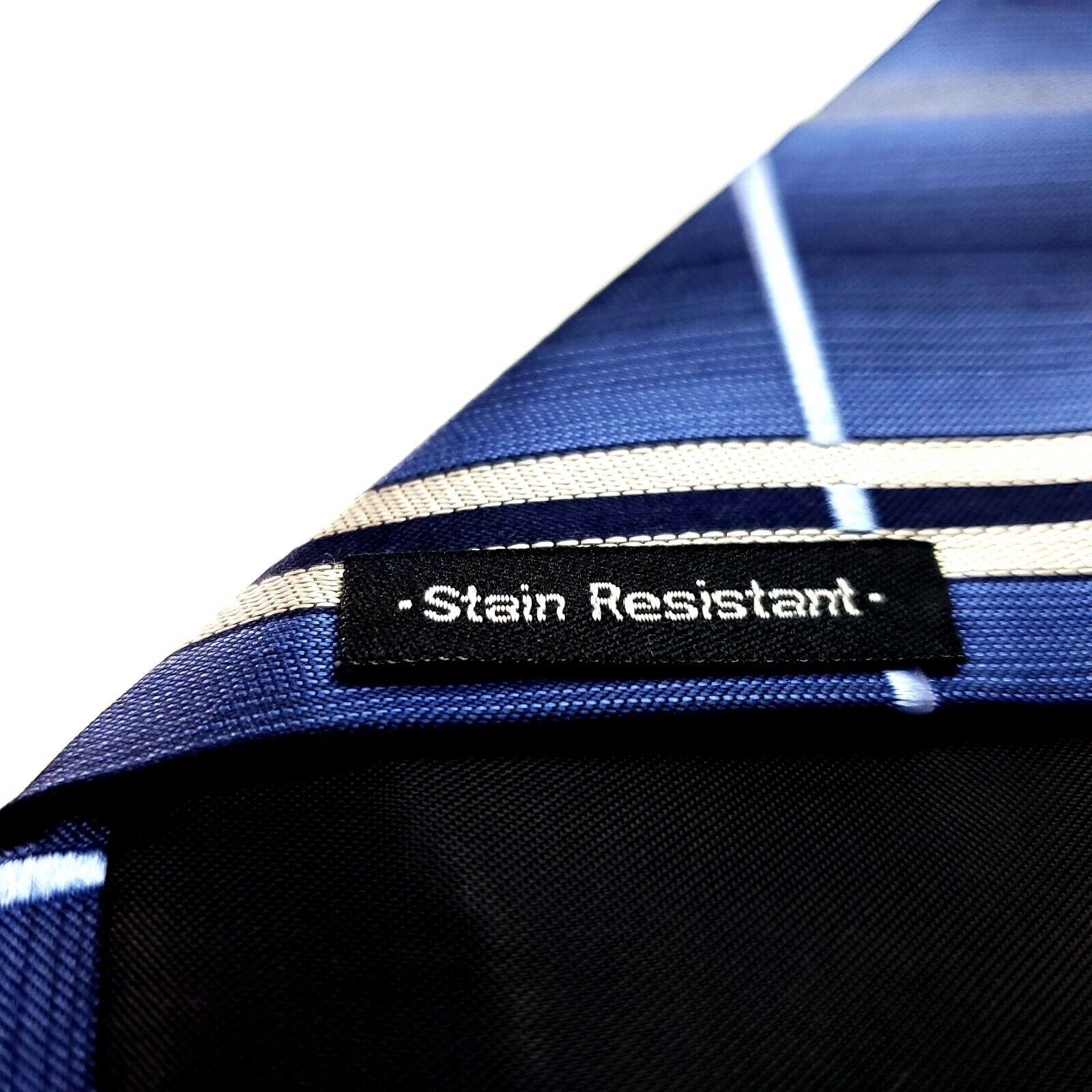 Van Heusen Van Heusen Blue Silk Tie Woven Gingham Plaid Stain Resistant Size ONE SIZE - 4 Thumbnail
