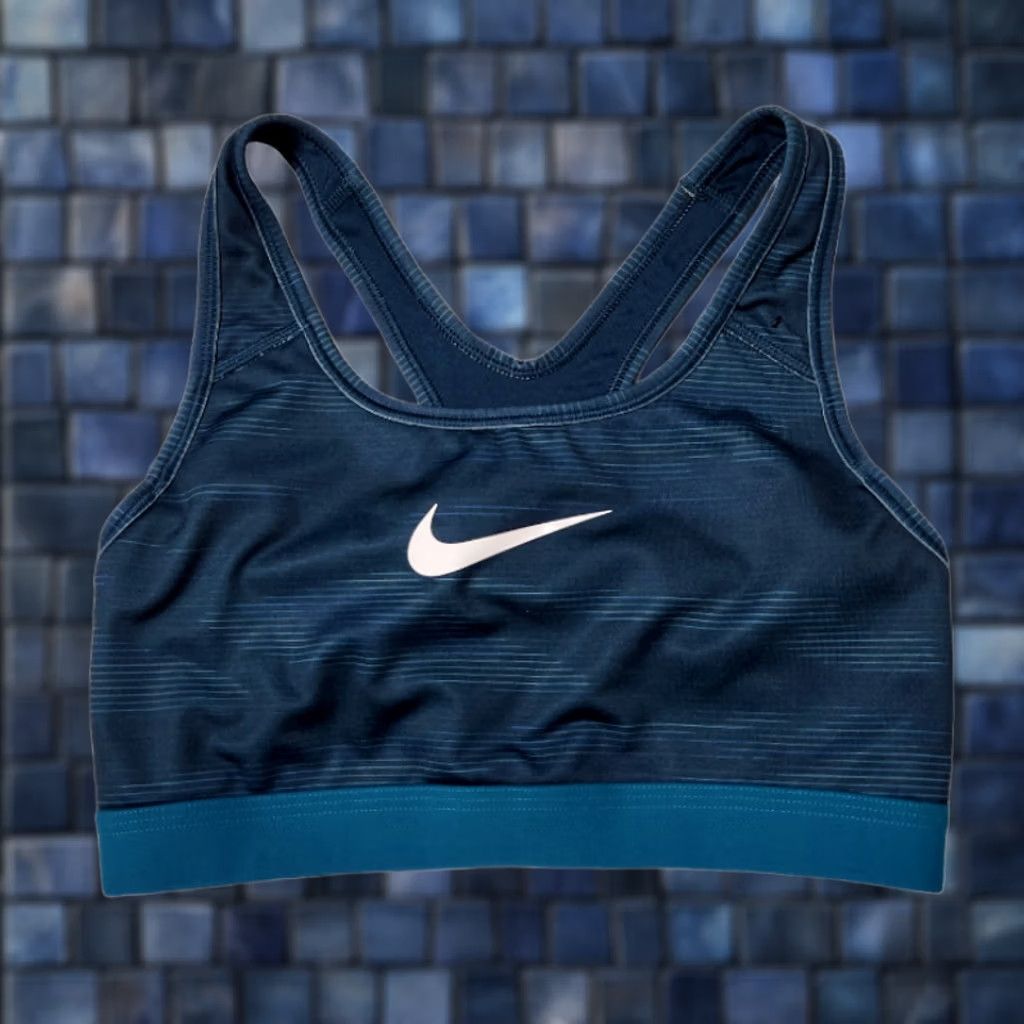 Nike Nike Womens Sports Bra Activewear Racerback S Teal Blue-Green Dri-FIT Wireless Pullover, 90s? Size ONE SIZE - 1 Thumbnail