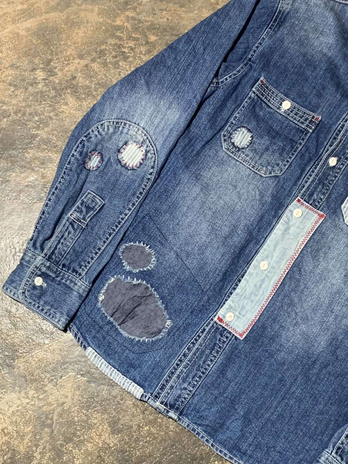 Kapital Bonds And Peace Sashiko Selvedge Denim Shirt Kapital Style Size US L / EU 52-54 / 3 - 2 Thumbnail