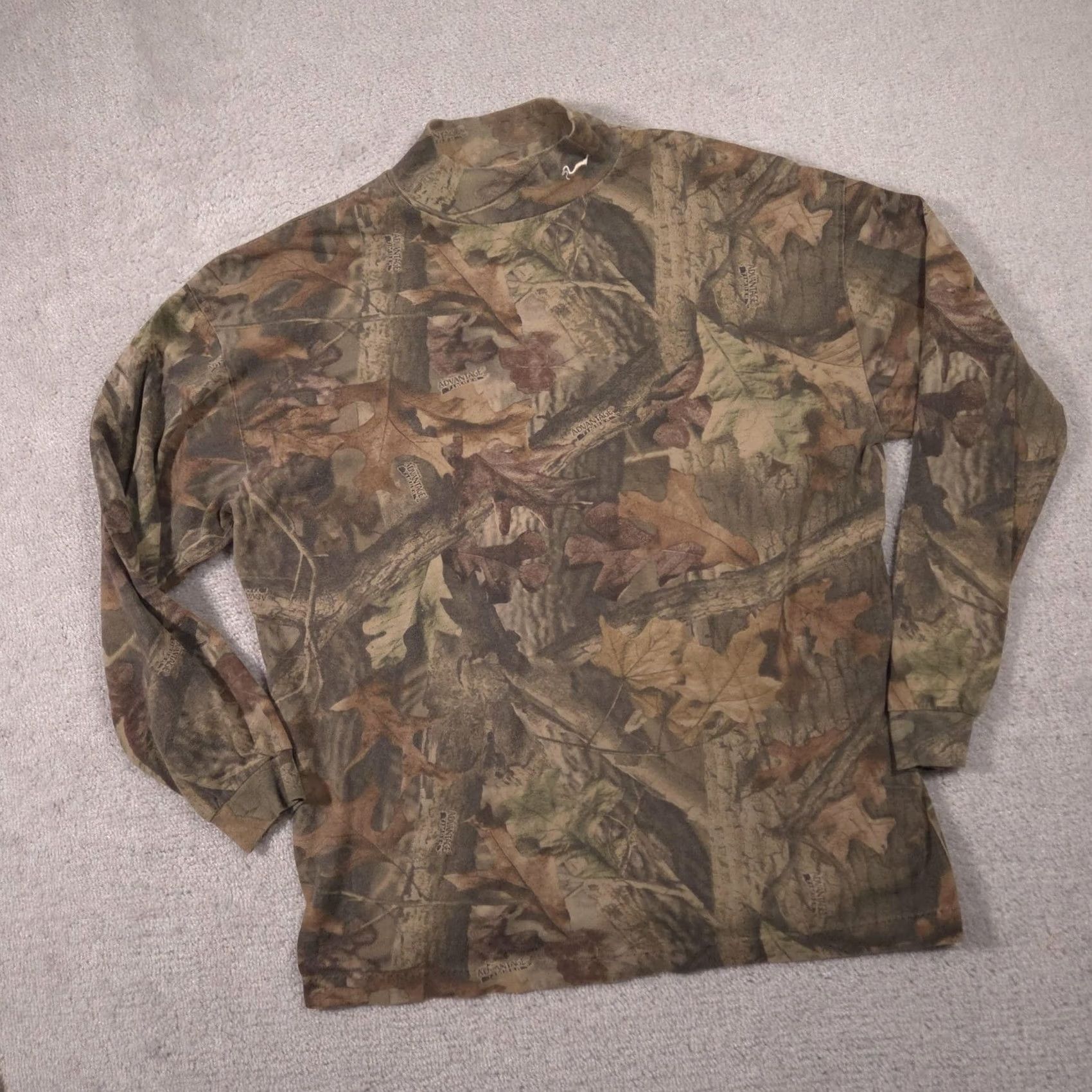 Vintage Duxbak Shirt Mens XL Long Sleeve Mock Neck Tee Hunting Advantage Timber Camo Size US XL / EU 56 / 4 - 2 Thumbnail