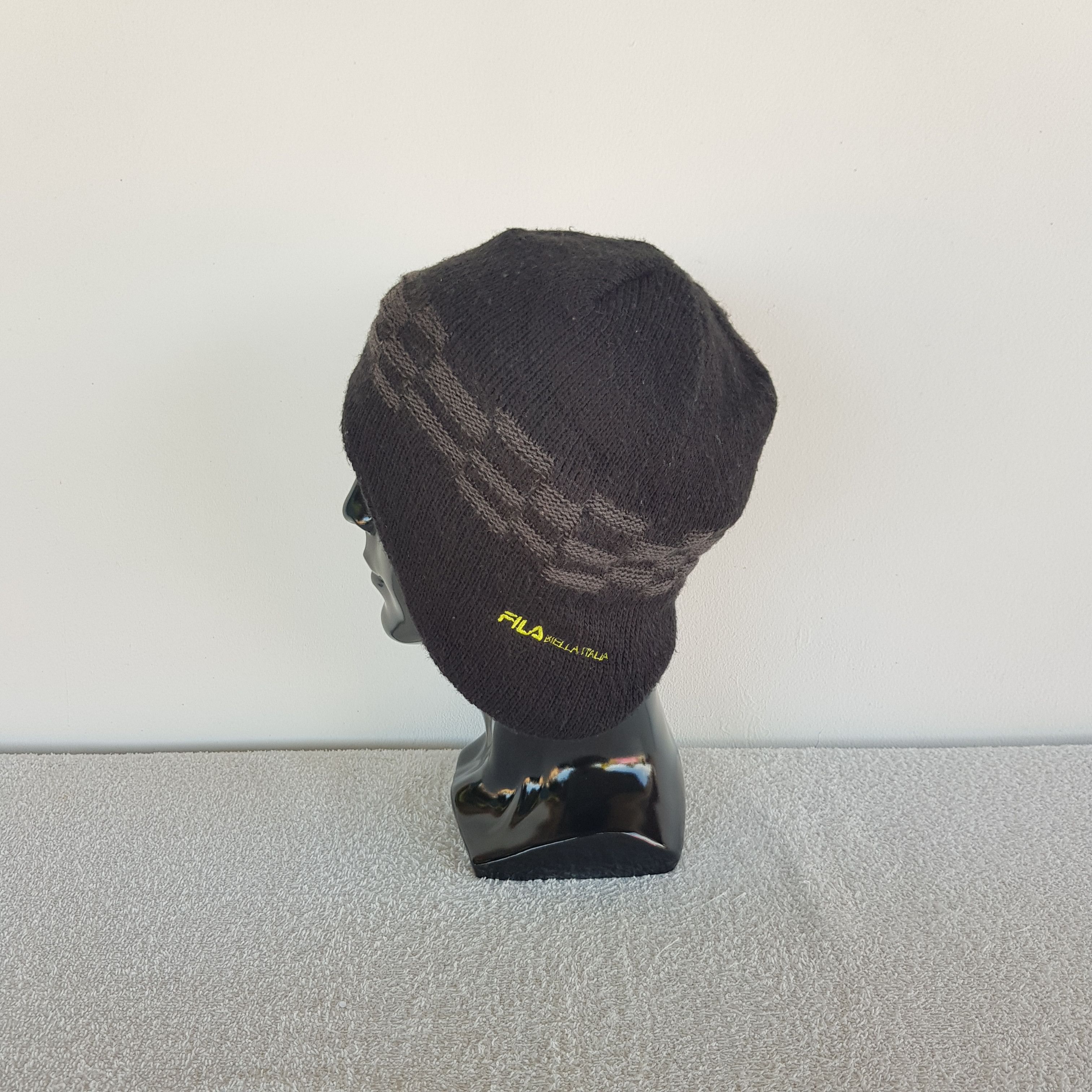 Fila Vintage Fila Earflap Beanie Ribbed Check Snow Caps Hats. Size ONE SIZE - 4 Thumbnail