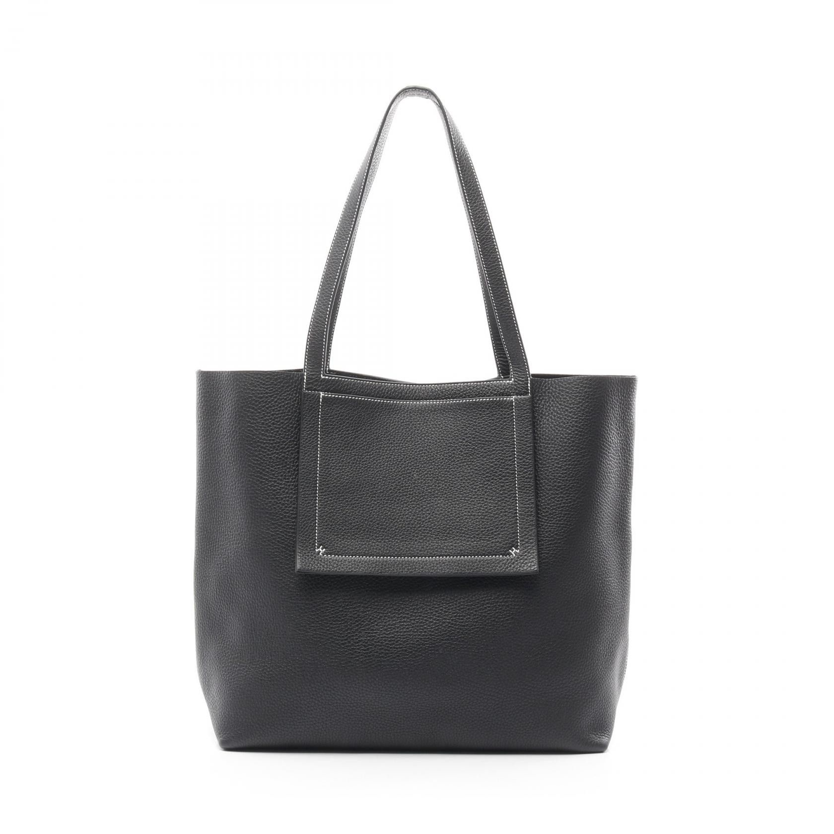 Hermes Hermes Cabas Selleier 46 Taurillon Clemence Tote Bag Leather Tote Bag Stamp W (2024) in Black, Women's