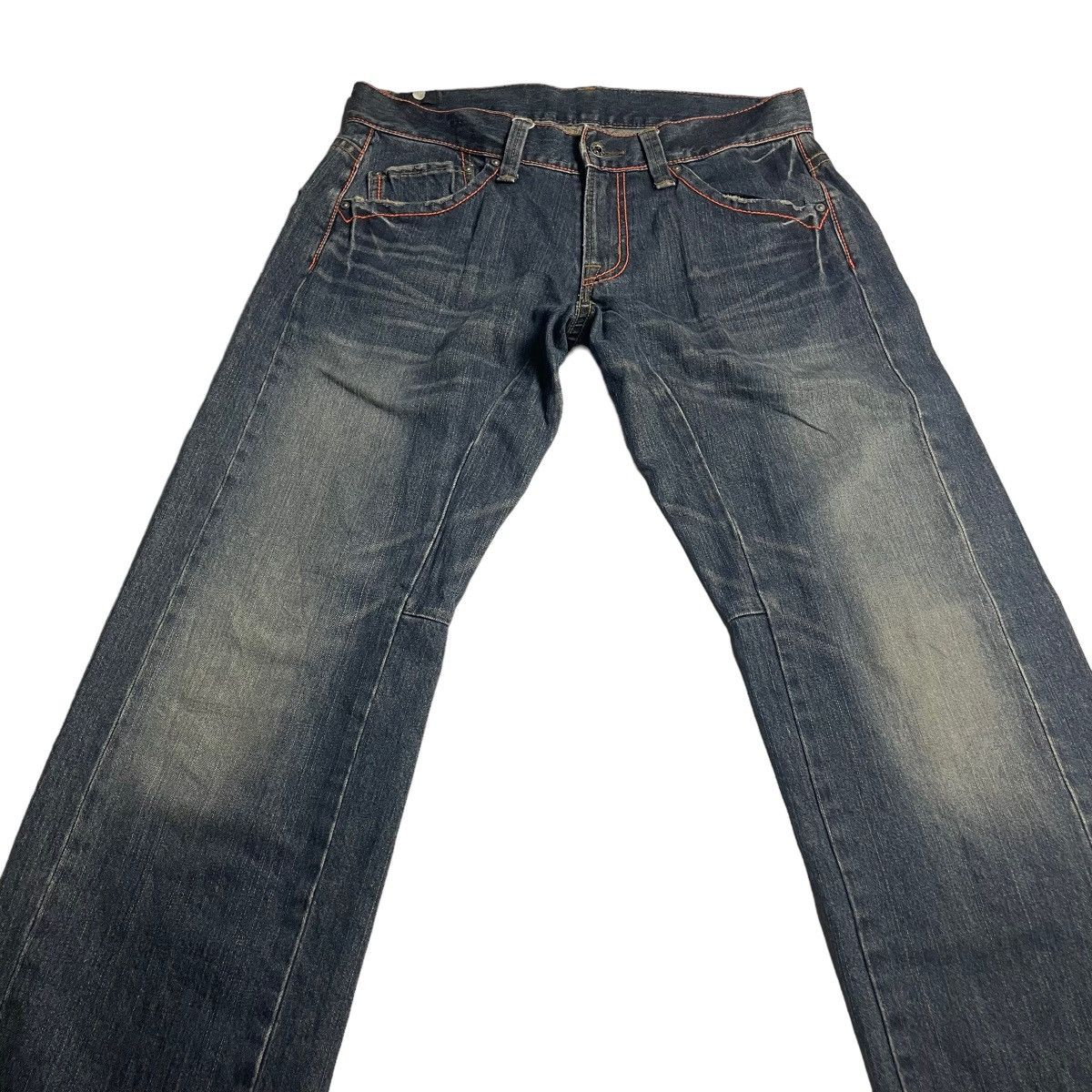 Blue Blue Japan 🇯🇵 VINTAGE BLUE WAY WASHED DENIM PANTS Size US 33 - 3 Thumbnail