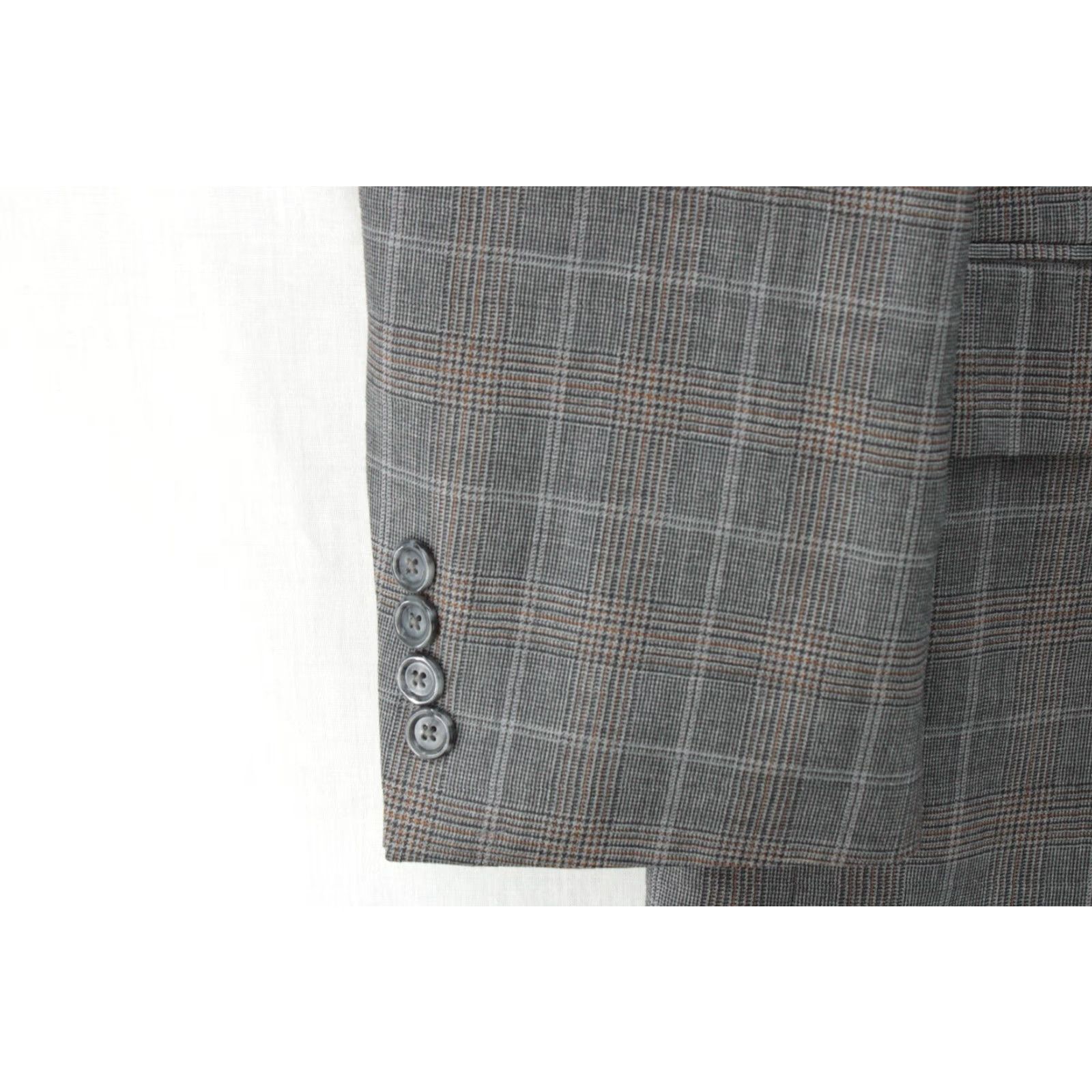 Jos. A. Bank Jos A Bank Wool Suit Jacket 46L Gray Windowpane Plaid Houndstooth Regencycore 46 Wool Jacket Suit Jos. A. Bank Notch Lapel Notch Notch? Size 46R - 2 Thumbnail