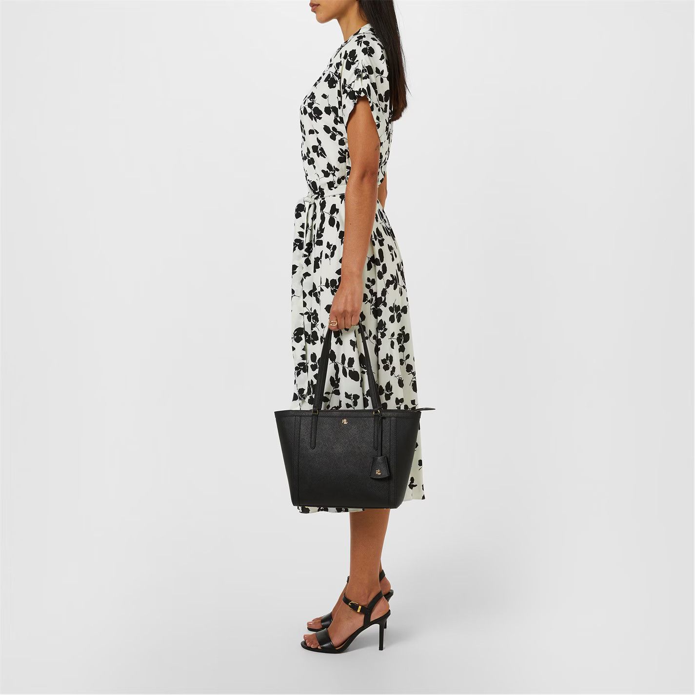 Lauren Ralph Lauren o1g2r1mq0825 Fratillio Short Sleeve Dress in Cream/Black Size XS / US 0-2 / IT 36-38 - 4 Thumbnail