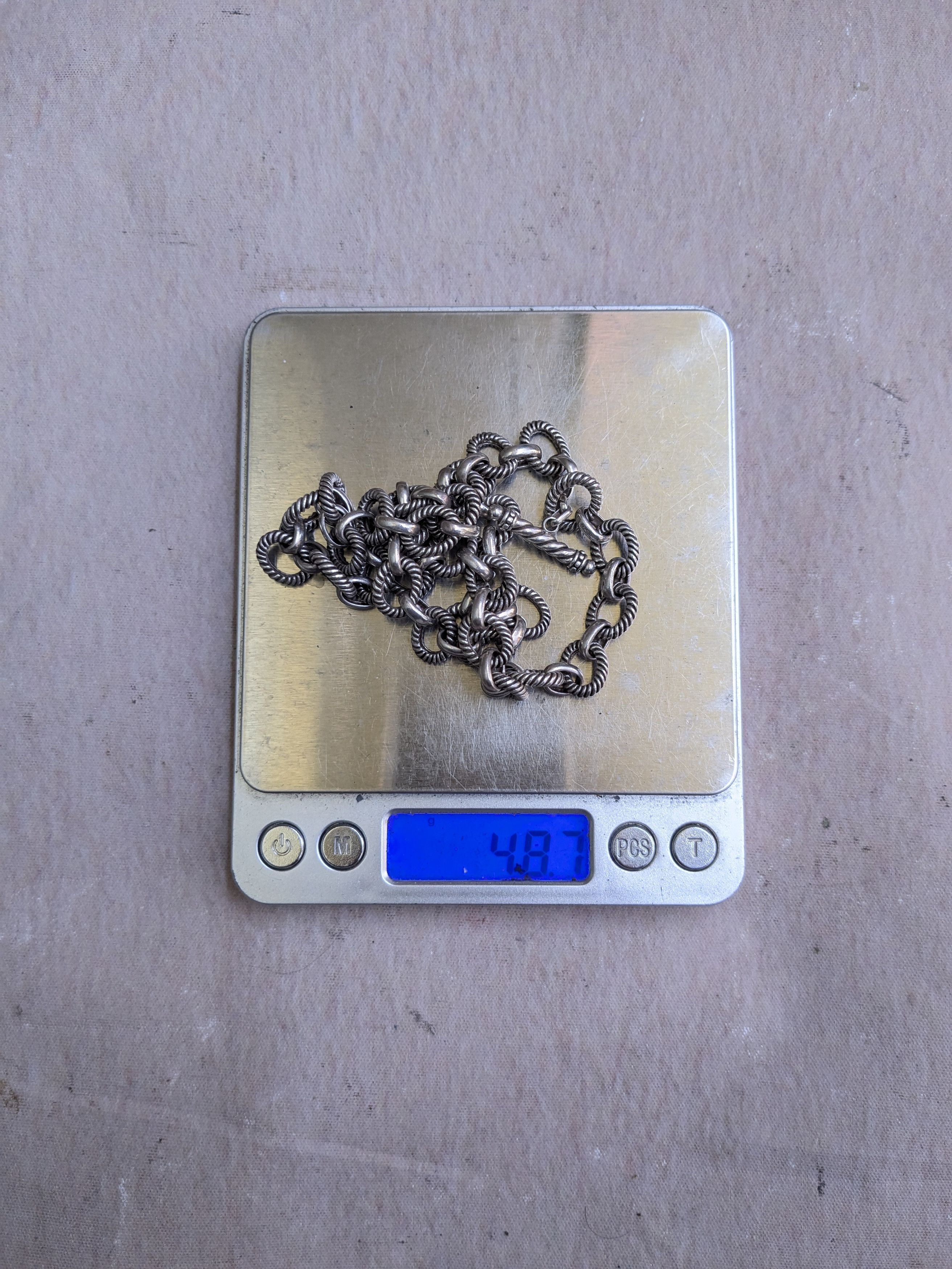 Jewelry Sterling Silver Choker Necklace Oval 18" Chain Size ONE SIZE - 8 Thumbnail