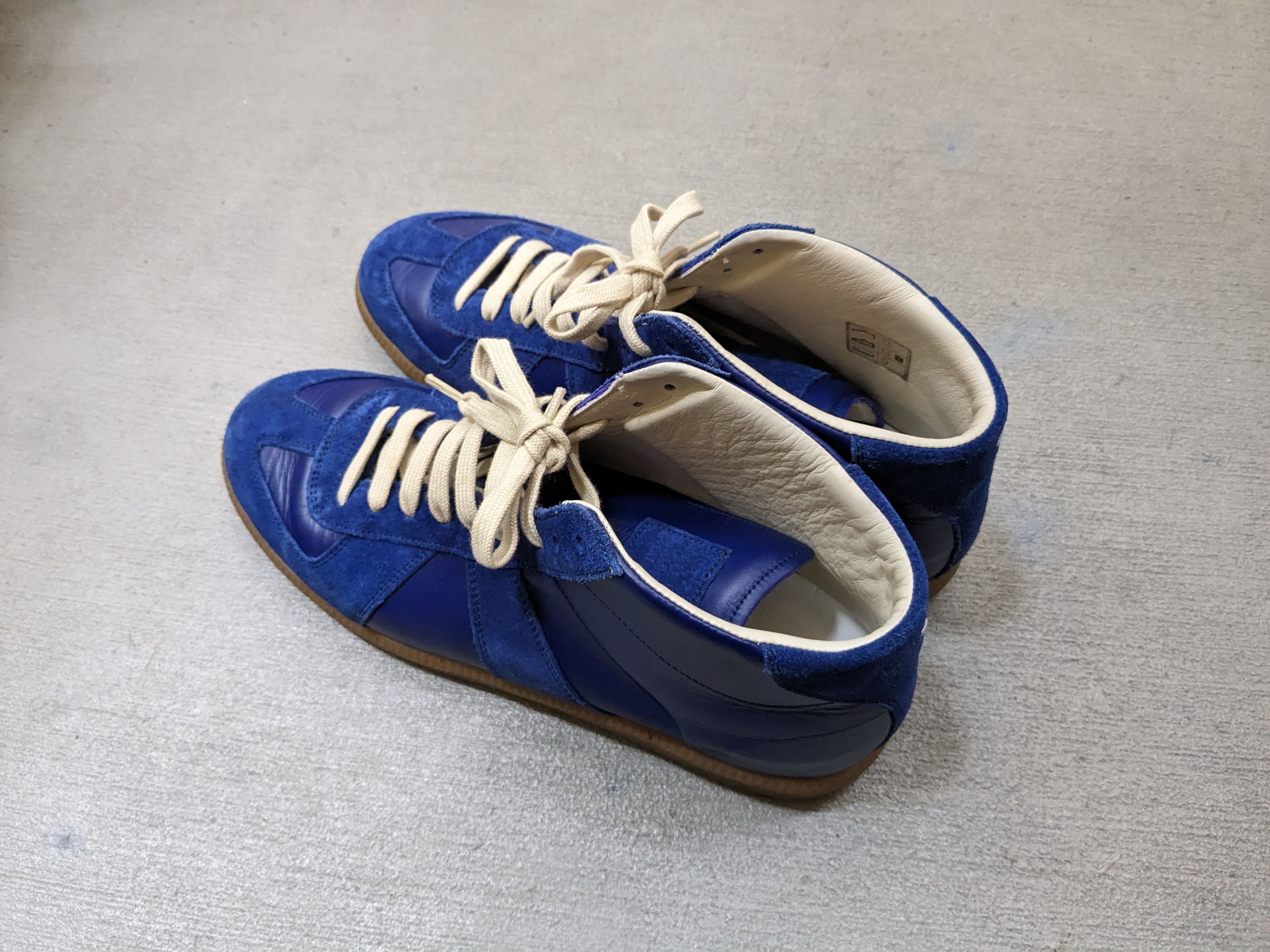 Maison Margiela Maison Margiela GAT Replica 9 42 Blue Leather High Tops Size US 9 / EU 42 - 14 Thumbnail