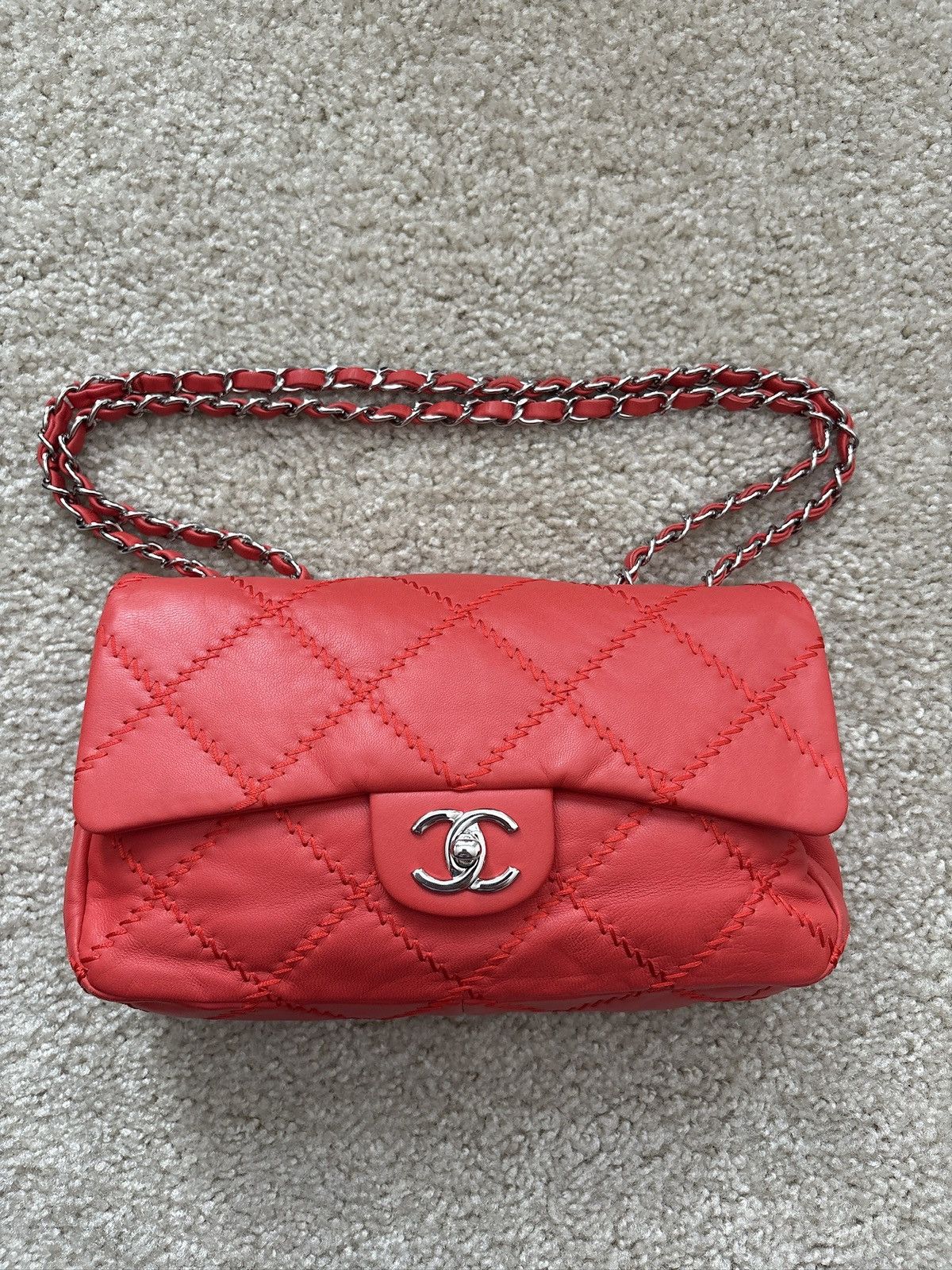 Chanel Chanel Red Wild Stitch Single Flap Bag Size ONE SIZE - 1 Thumbnail