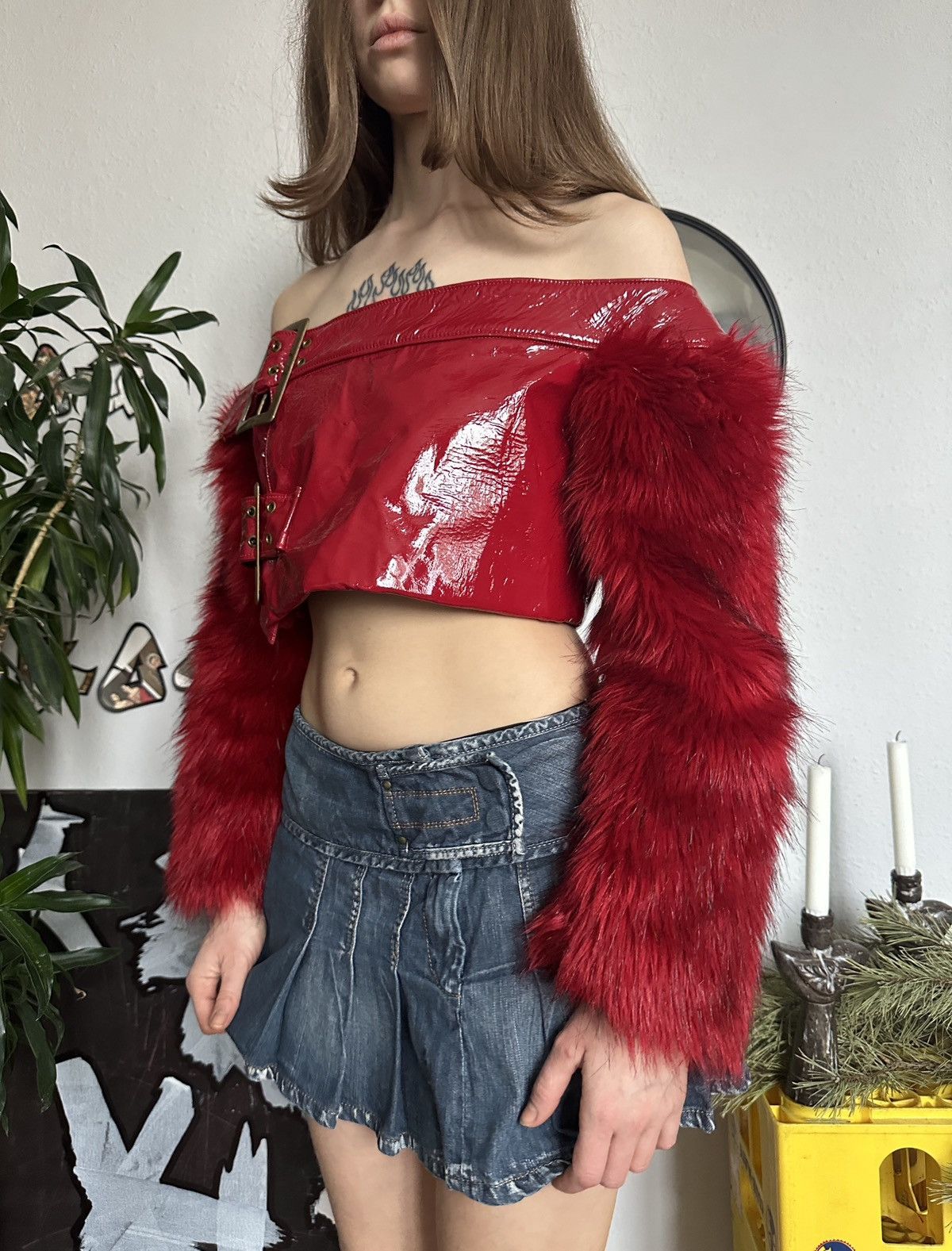 Designer Josephina Sexy y2k Faux Fur Sleeve Chunky Buckle Bratz Size M / US 6-8 / IT 42-44 - 4 Thumbnail