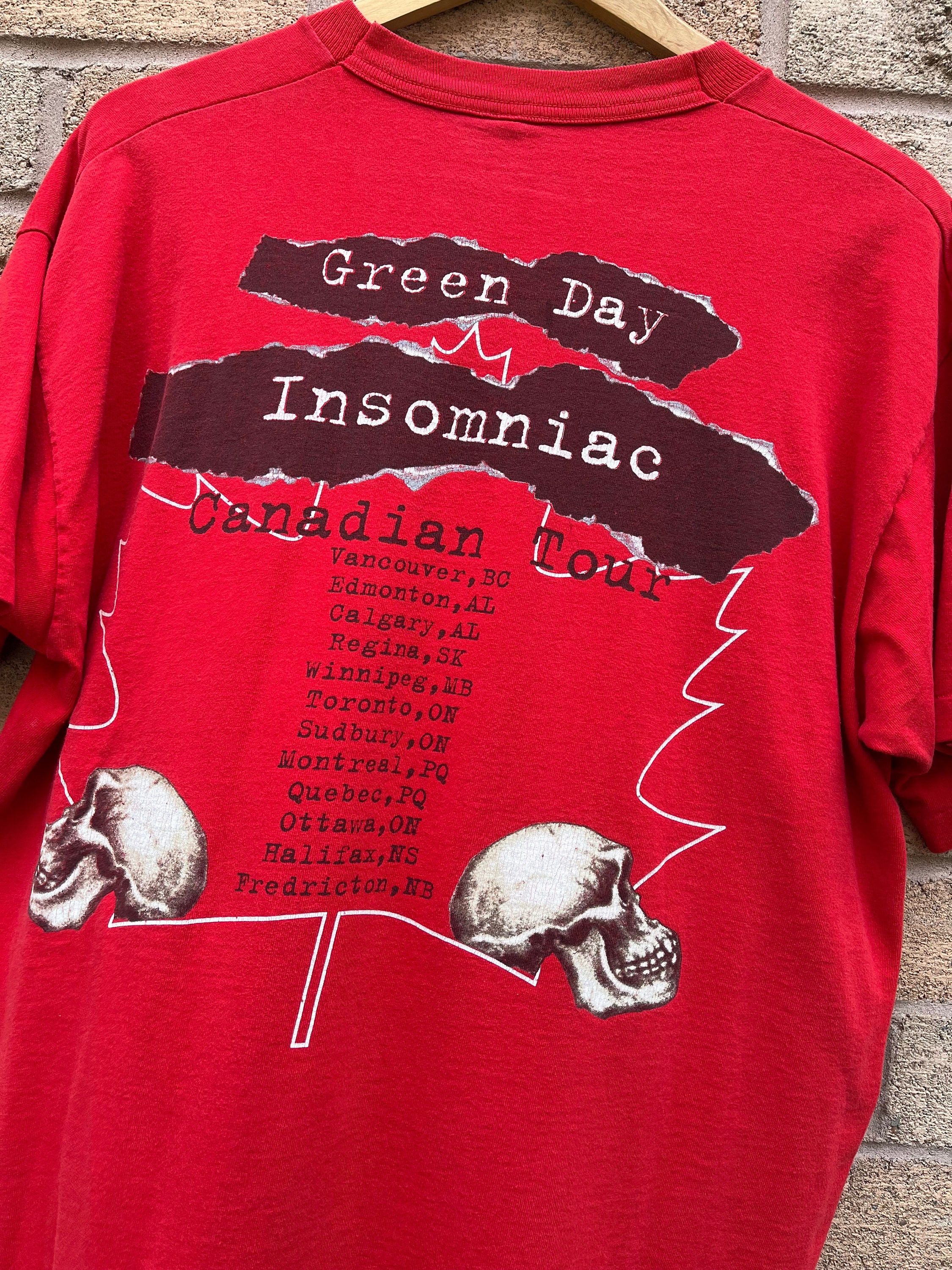 Vintage Vintage Green Day Insomniac Canada Tour T-shirt Size US XL / EU 56 / 4 - 4 Thumbnail
