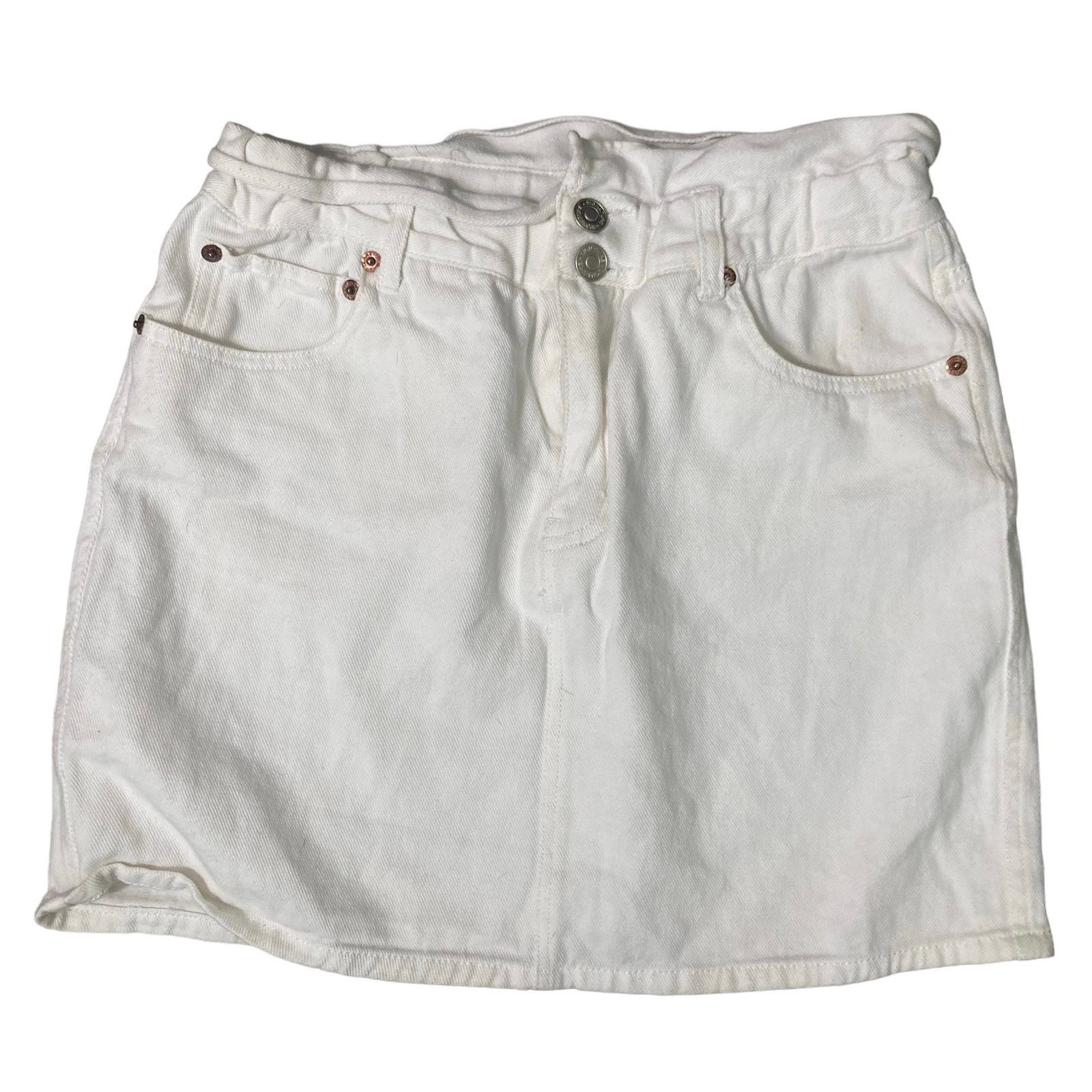 Other Women's White Denim Skirt S Casual Fashion Trendy Summer Size 26" / US 2 / IT 38 - 1 Thumbnail