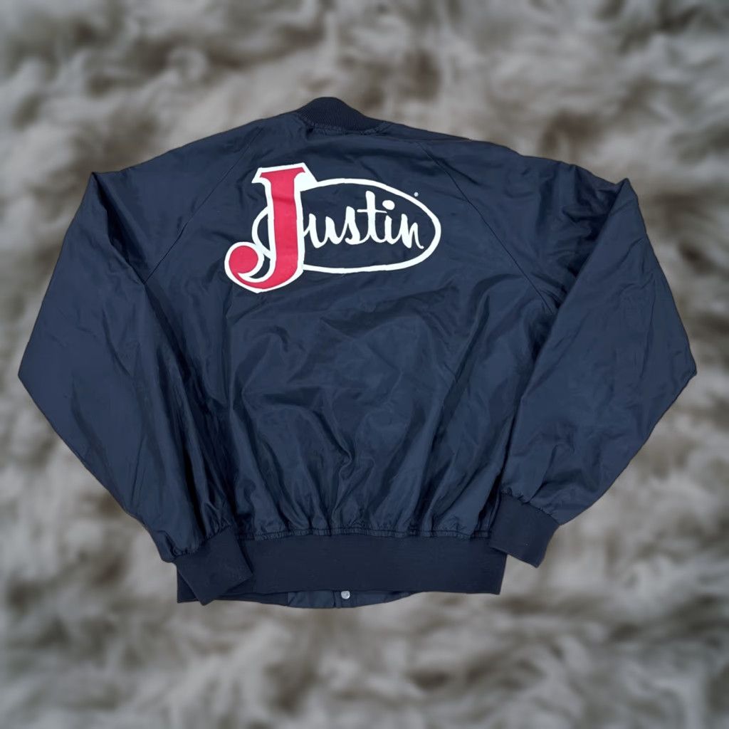 Chalk Line Chalk Line Jacket Windbreaker Vtg Justin Boots Large Black Nylon 1980s Casual Mens USA Size US L / EU 52-54 / 3 - 1 Thumbnail