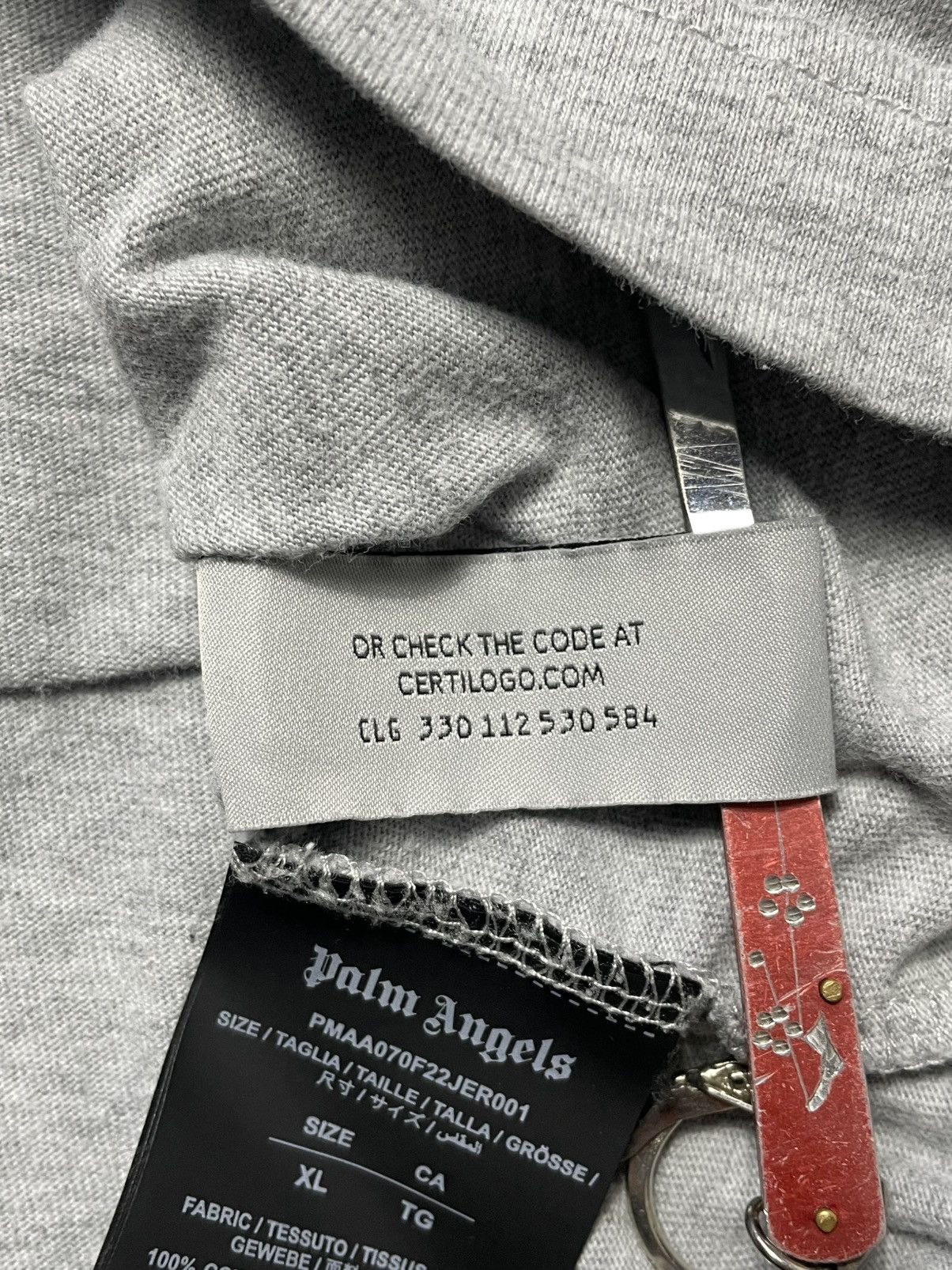 Palm Angels Palm Angels Small Classic Logo Grey Tee T Shirt XL Size US XL / EU 56 / 4 - 10 Thumbnail
