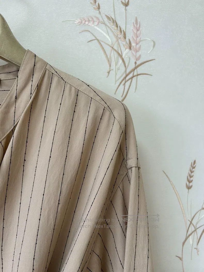 The Row The Row Minimalist Beige Striped Shirt Dress Size M / US 6-8 / IT 42-44 - 5 Thumbnail