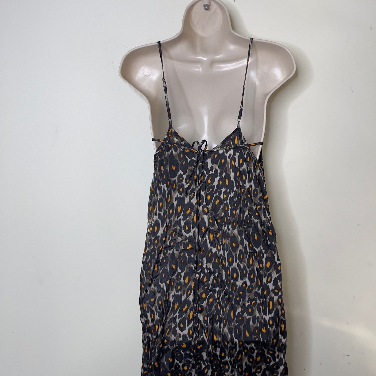 R13 R13 MIDI SLIP DRESS WITH BACK TIE In Leopard sz S Size S / US 4 / IT 40 - 6 Thumbnail