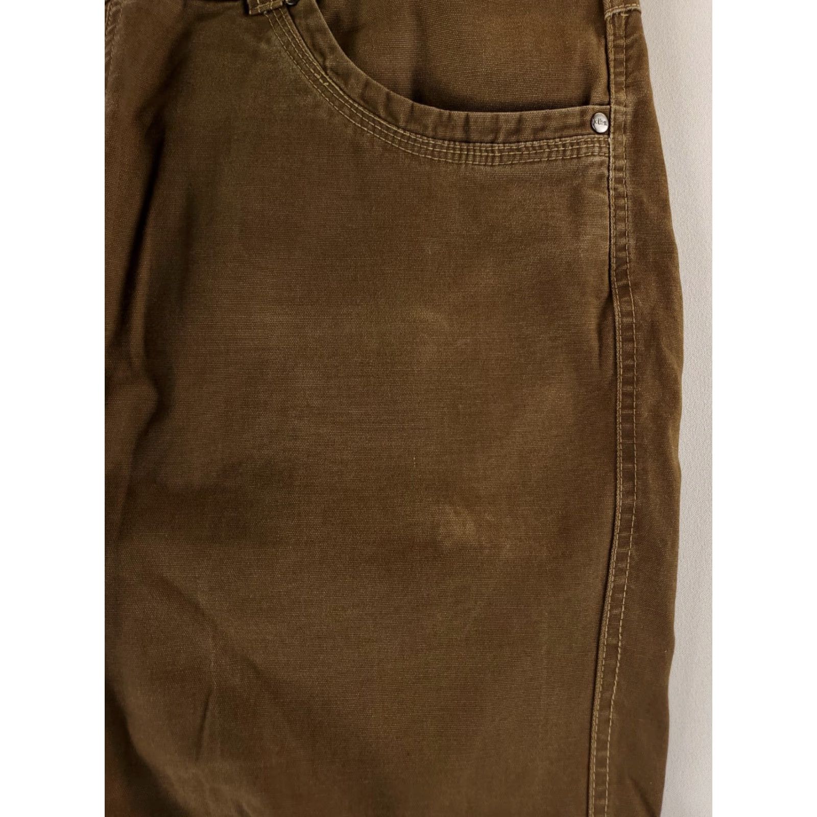 Vintage Kuhl Kanvus Jean Pants Brown 38x30 Mens Chino Inseam 30 38x29.5 Actual Size US 38 / EU 54 - 3 Thumbnail