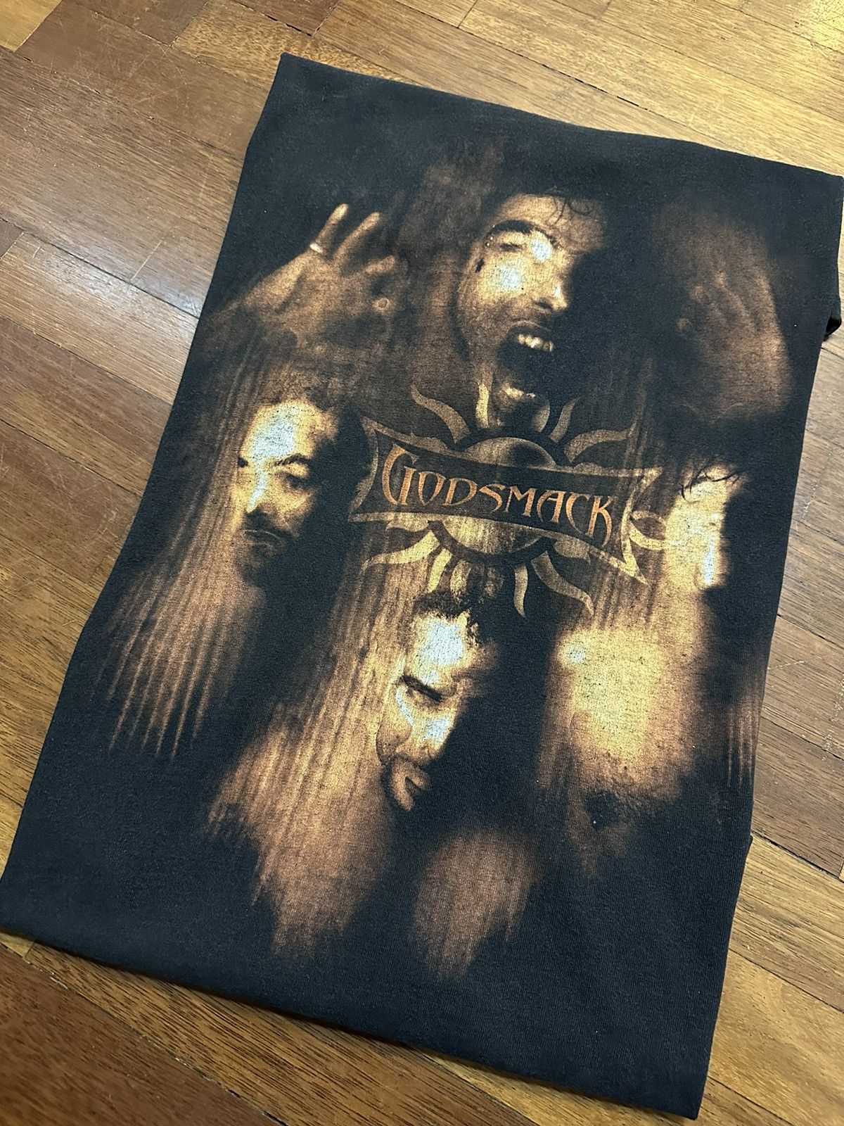 T-shirt Vintage GODSMACK Faceless Tour 2003 - Bleu Marine, Taille L - Occasion Très Bon état