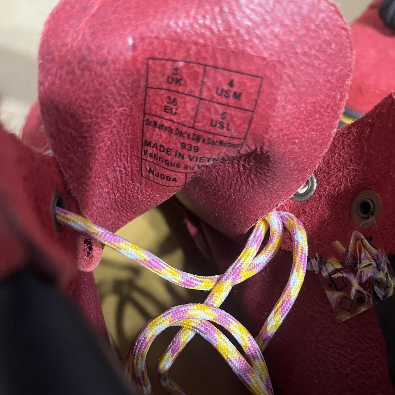 Dr. Martens Dr. Martens 939 Ben Long Nap Suede Hiker Combat Boots RED Size US 5 / IT 35 - 5 Thumbnail