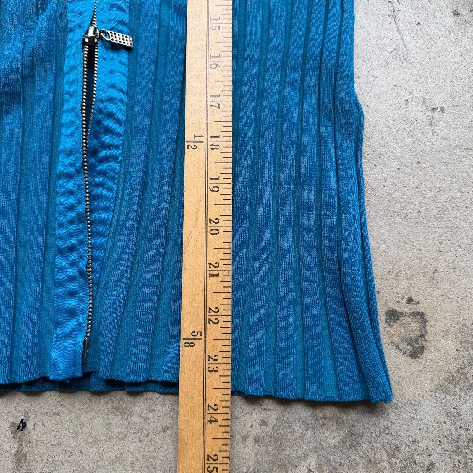 Other Vintage y2k Blue Ribbed Knit Full-Zip Collared Shirt Size L / US 10 / IT 46 - 7 Thumbnail