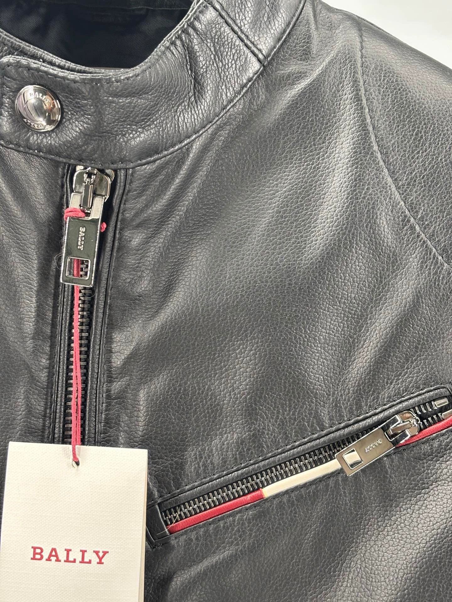 Emporio Armani black leather men's jacket from bally Size US M / EU 48-50 / 2 - 2 Thumbnail