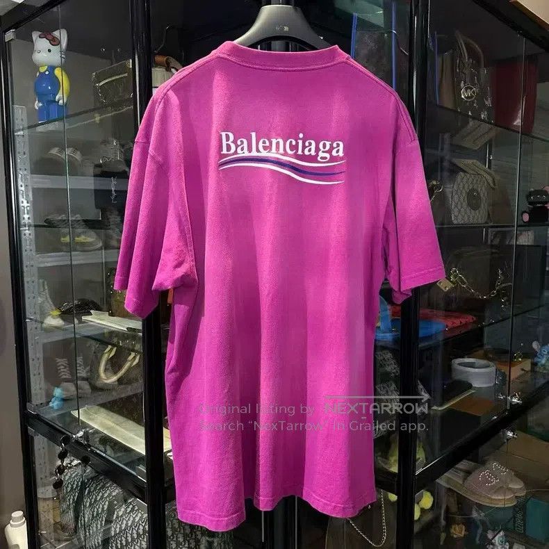 Balenciaga Balenciaga Tie-Dye Washed Coke Short Sleeve Size US S / EU 44-46 / 1 - 2 Thumbnail