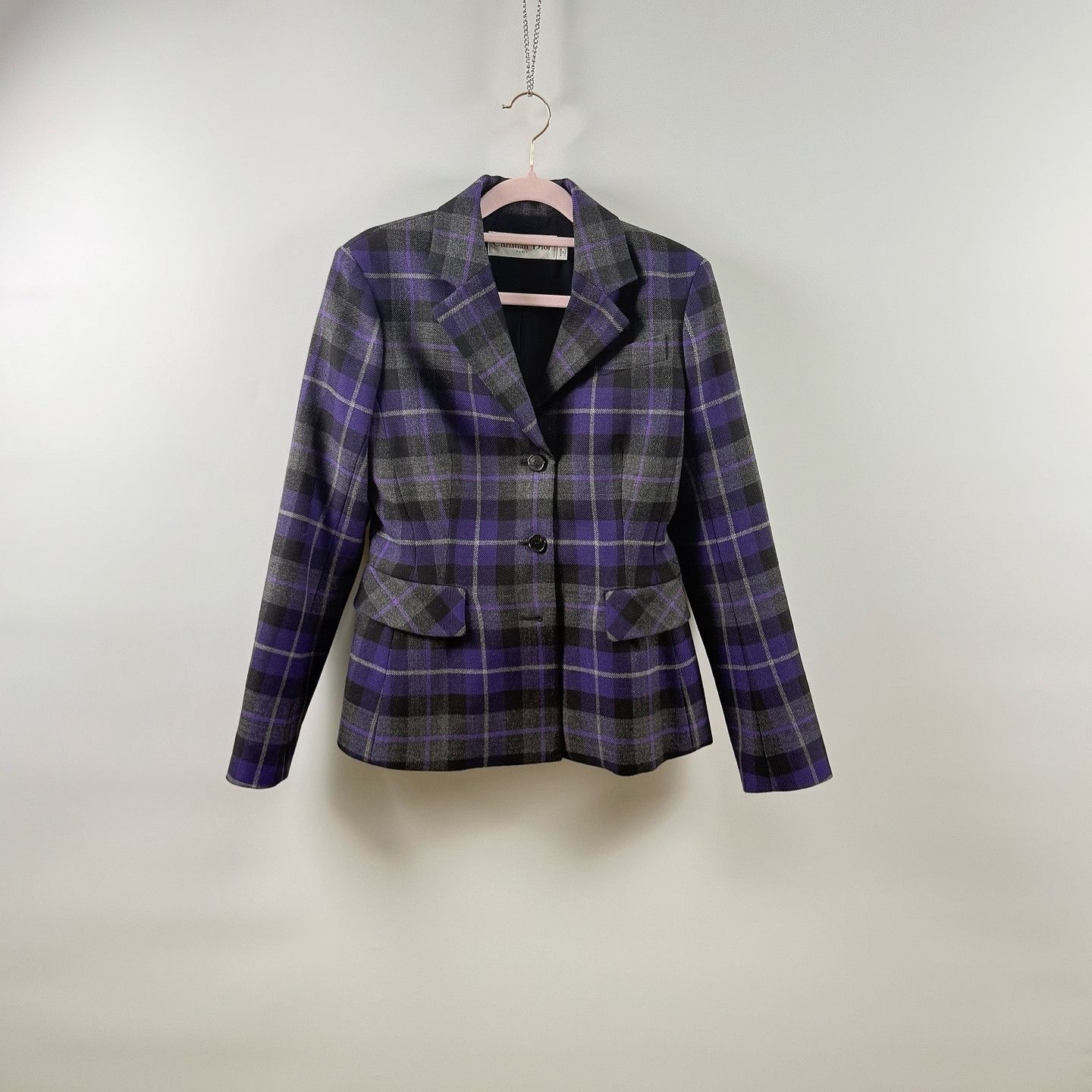 Dior Dior Purple Plaid Virgin Wool Blazer Size 38 Size S / US 4 / IT 40 - 1 Thumbnail