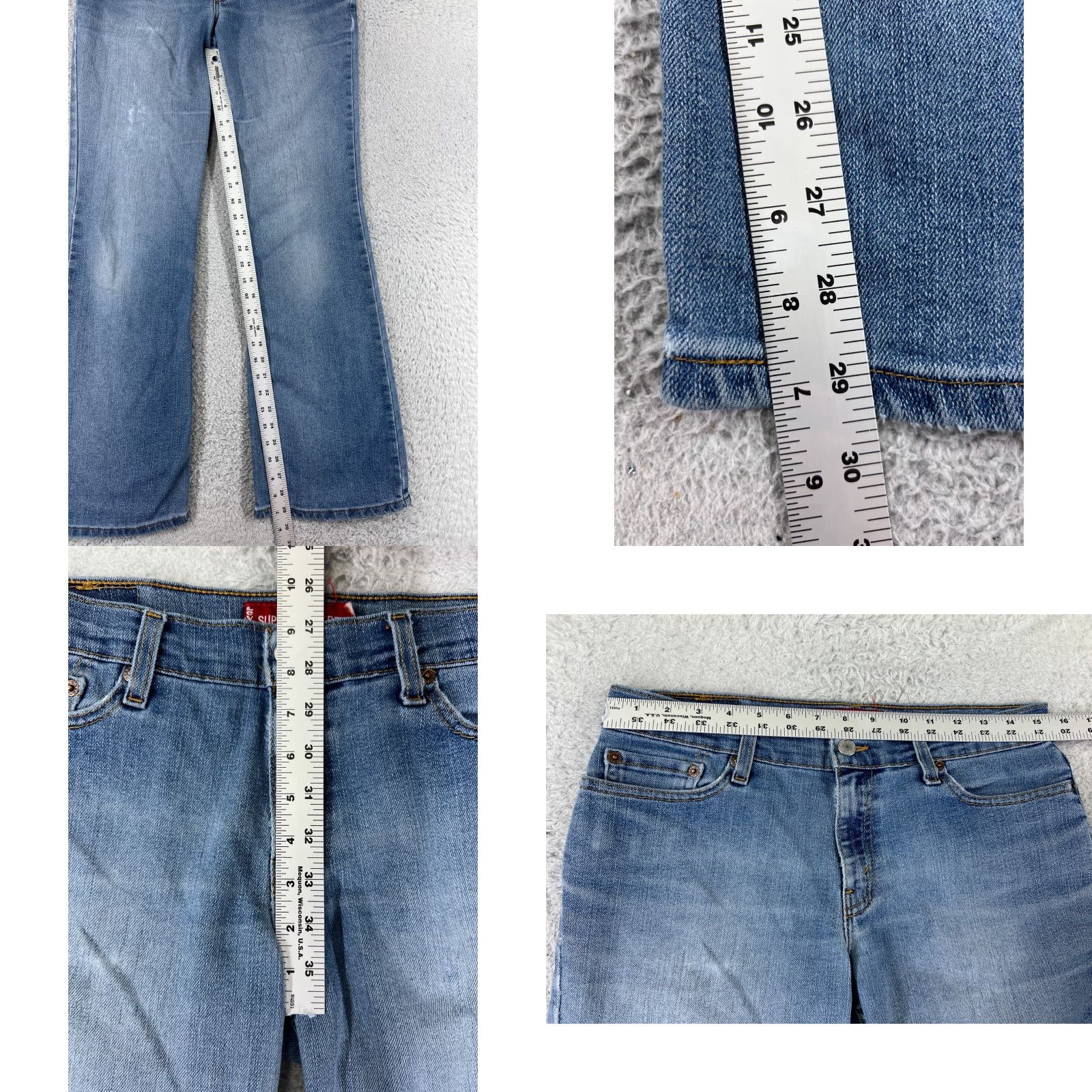 Levi's VINTAGE Levi's 514 Jeans Juniors 9 Blue Denim Flared Stretch Slimming 5-Pocket Cotton Blend Womens Adults? Size 30" / US 8 / IT 44 - 8 Thumbnail