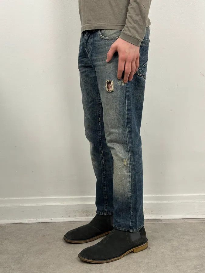 John Galliano AW2011 John Galliano Blue Distressed Denim Jeans Size US 31 - 3 Thumbnail