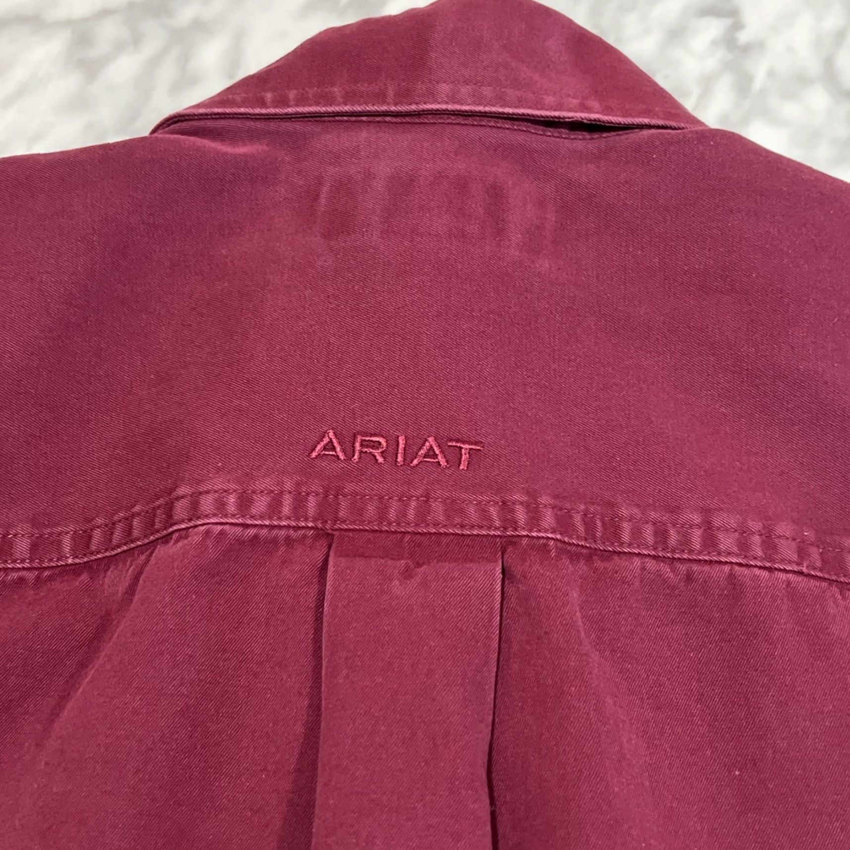 Ariat Ariat Button Down Shirt Men L Long Sleeve Maroon Cotton Pocket Shirt Size US L / EU 52-54 / 3 - 5 Thumbnail