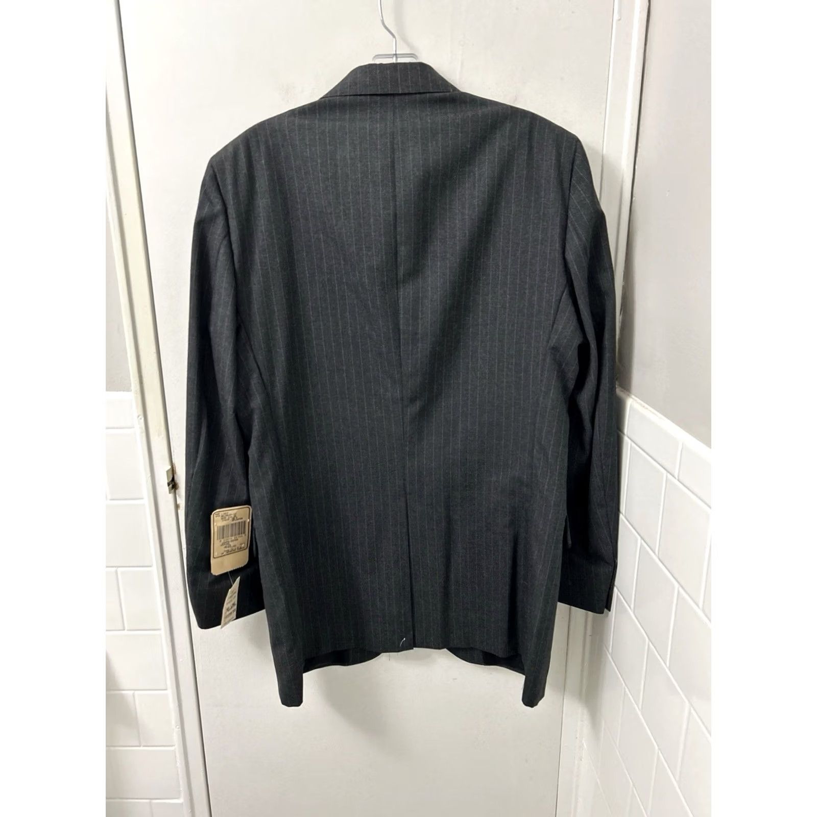 Vintage VINTAGE Brooke & Deane Blazer Mens 40 Gray Pinstripe Wool Jacket Made in USA NWT Blazer Jeans? Size 40R - 5 Thumbnail