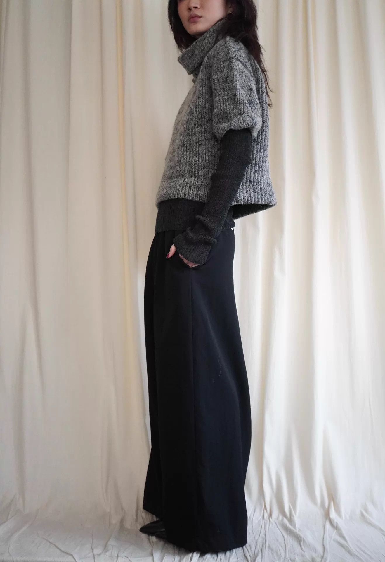 Y's Y's 2000s Short-Sleeve Turtleneck Chunky Knit Top M Size M / US 6-8 / IT 42-44 - 3 Thumbnail