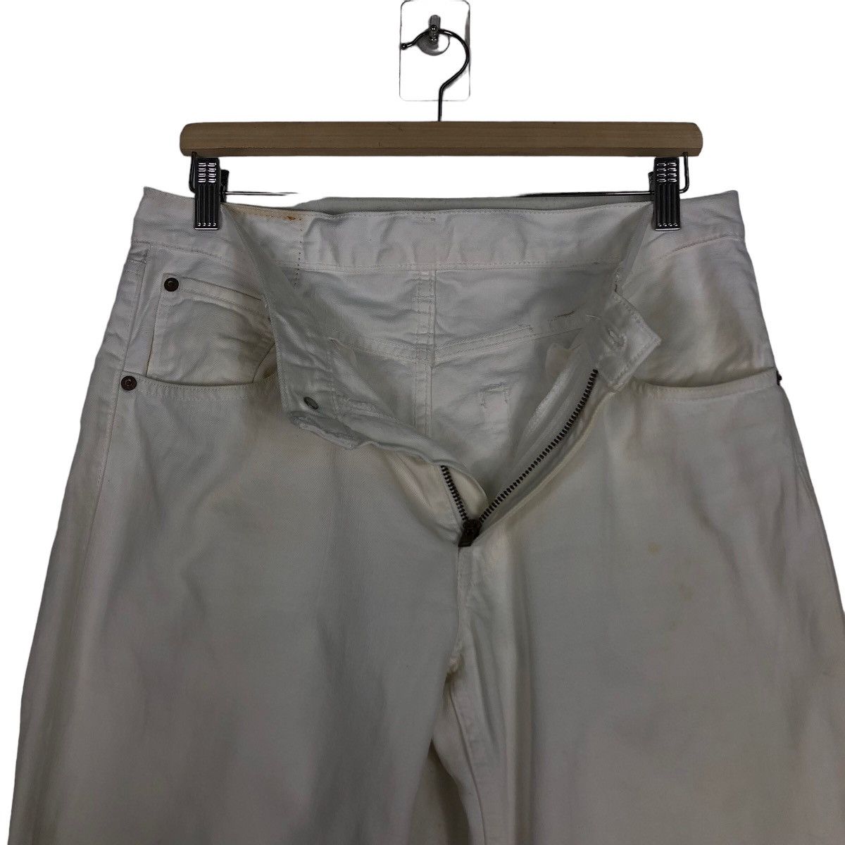 Levi's 🔥Used Stain Vintage Levis White Denim Jeans Size US 34 / EU 50 - 11 Thumbnail