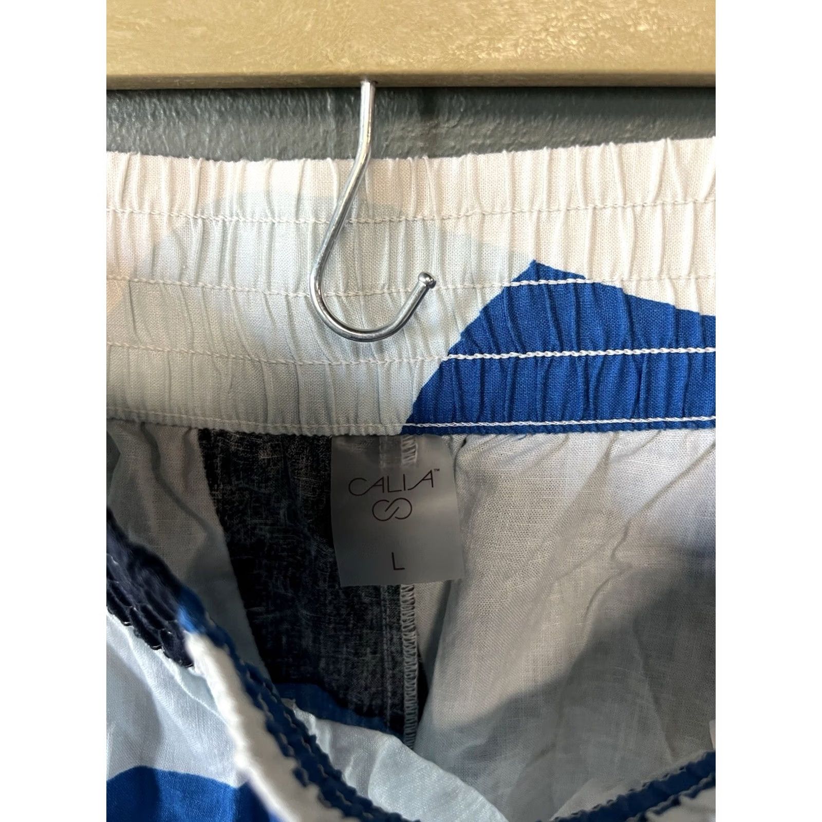 Vintage CALIA Womens Blue Linen Pull On Shorts Size Large L Chin o? Size 36" / US 14 / IT 50 - 3 Thumbnail
